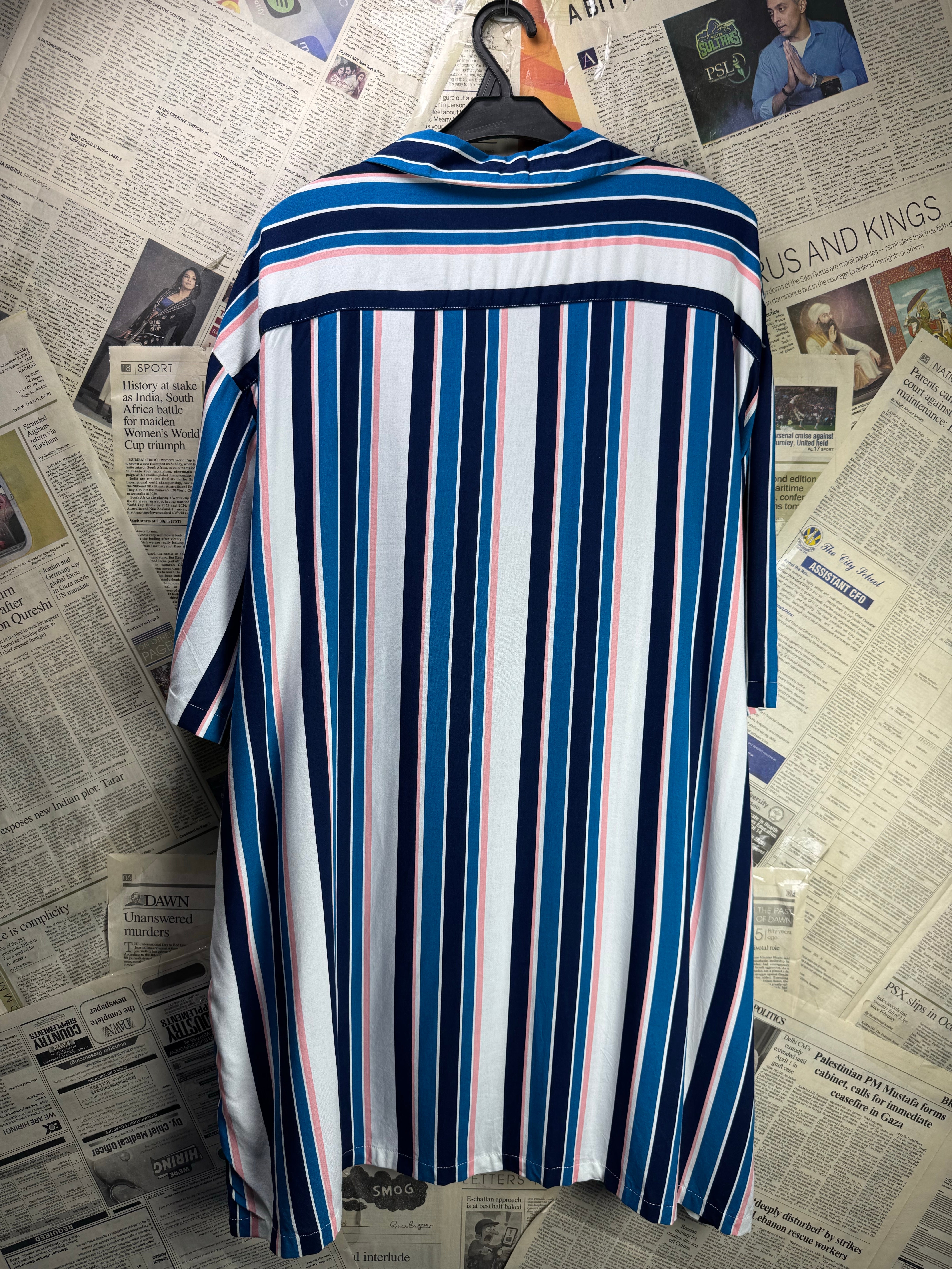 Primark® XXL | Chest: 28.5" | Stripe | Hawaii Shirt | Viscose | 4517 - Genuine Maal