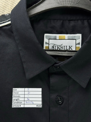 SilkSilk® Small | Chest: 21" | Black | Shirt | Cotton - Elastane | 4525 - Genuine Maal