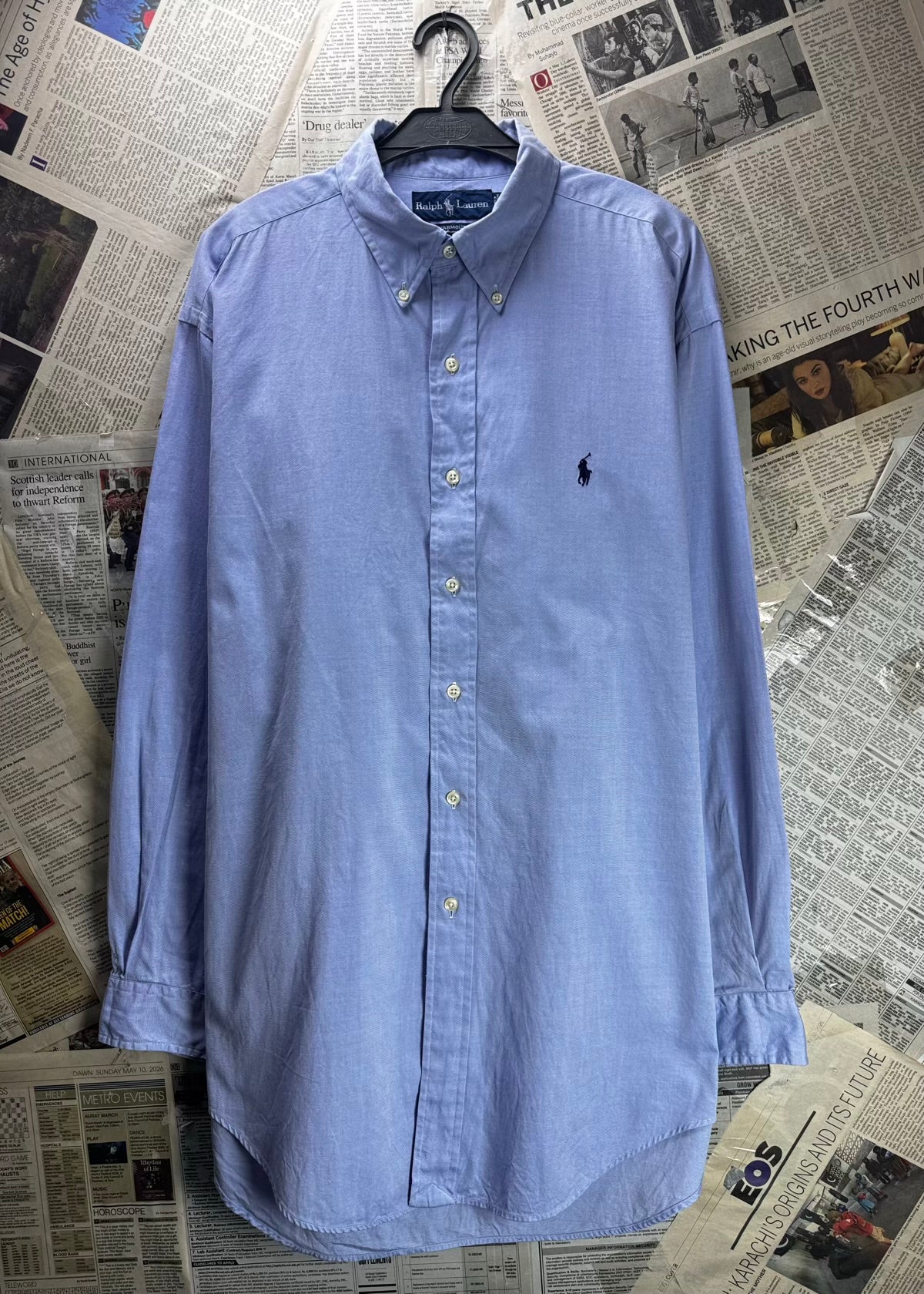 Ralph Lauren® XXL | Chest: 28.5" | Light Blue | Oxford Shirt | Cotton | M46 - 7845 (Preloved)