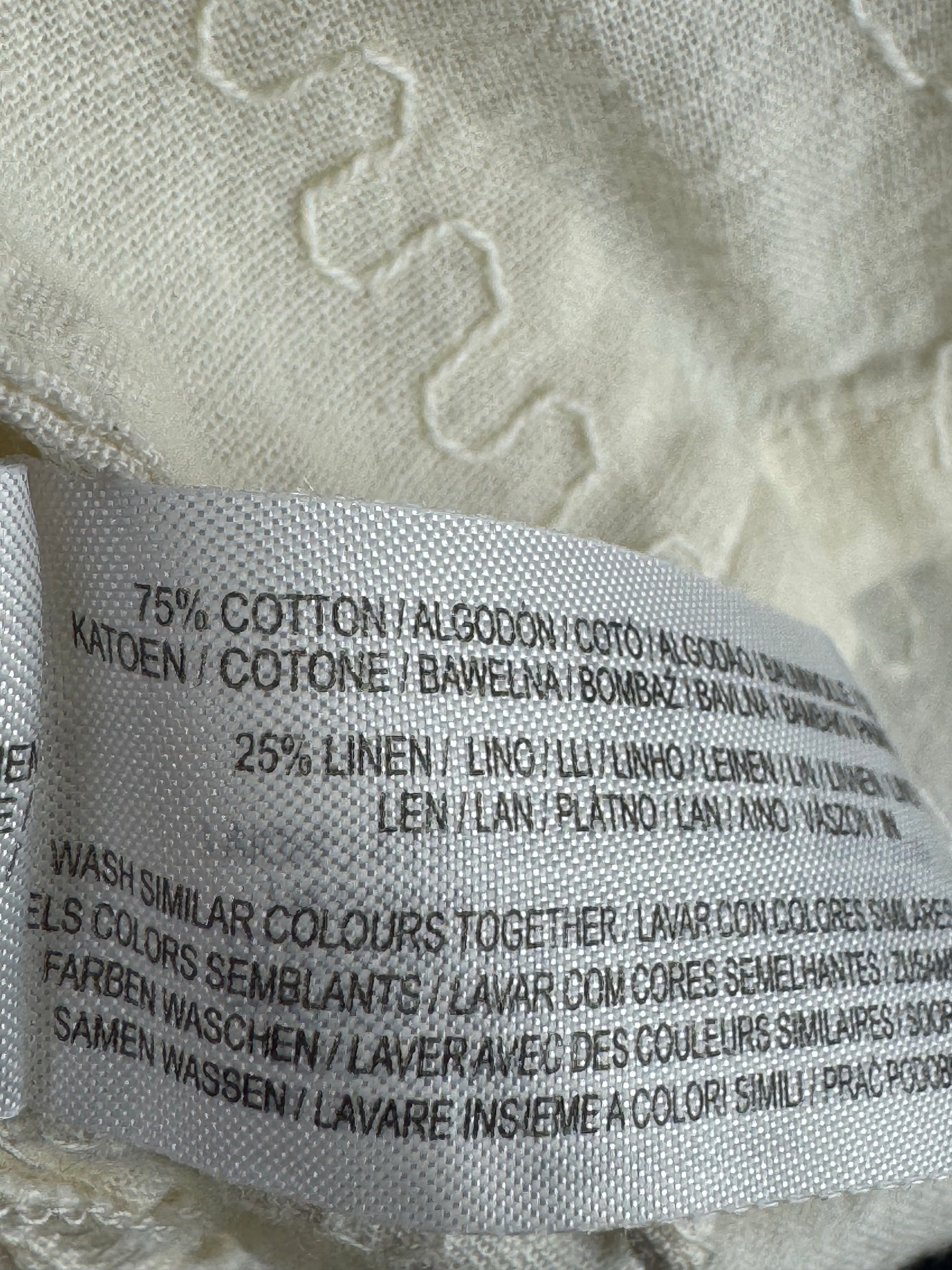 Primark® XL | Chest: 26" | Beige | Camp Shirt | Cotton - Linen | 4328 - Genuine Maal