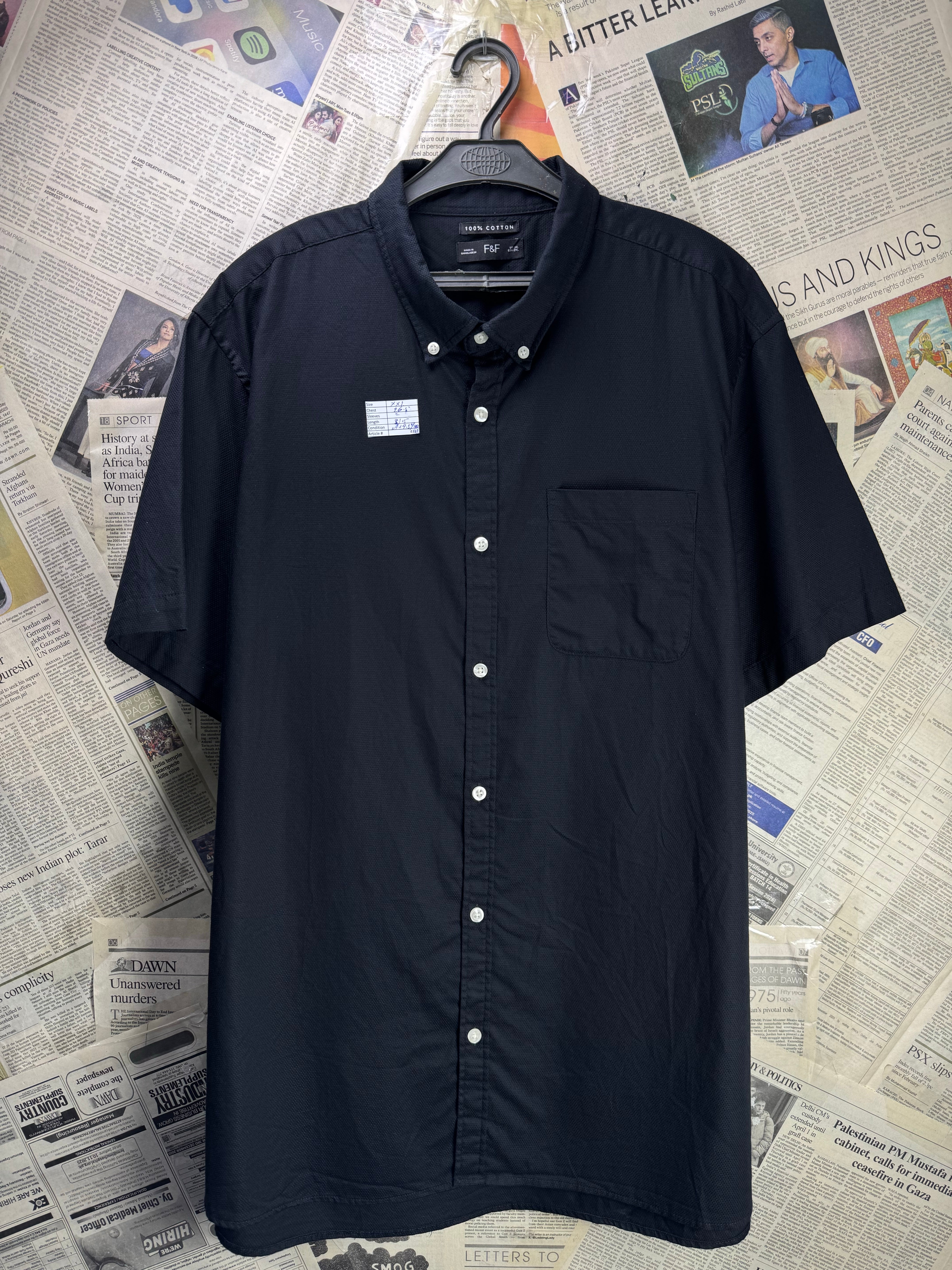 F&F® XXL | Chest: 26.5" | Black | Shirt | Cotton | 4312 - Genuine Maal