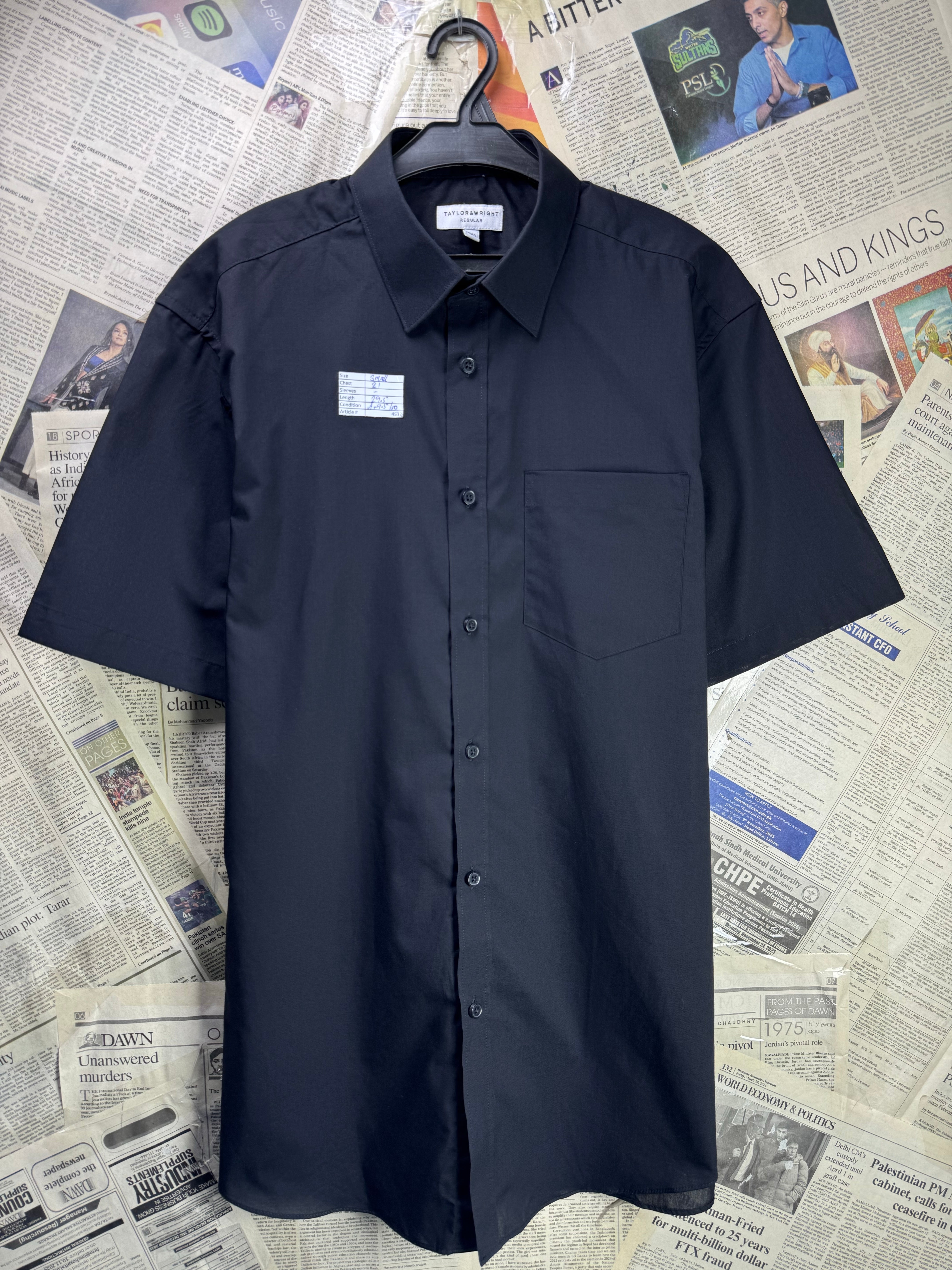 Taylor & Wright® Small | Chest: 21" | Black | Collar 15.5" Shirt | Poly - Cotton | 4537 - Genuine Maal