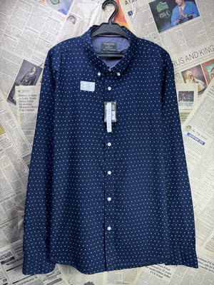 Primark® XL | Chest: 25" | Blue with Dots | Shirt | Cotton | 4544 - Genuine Maal