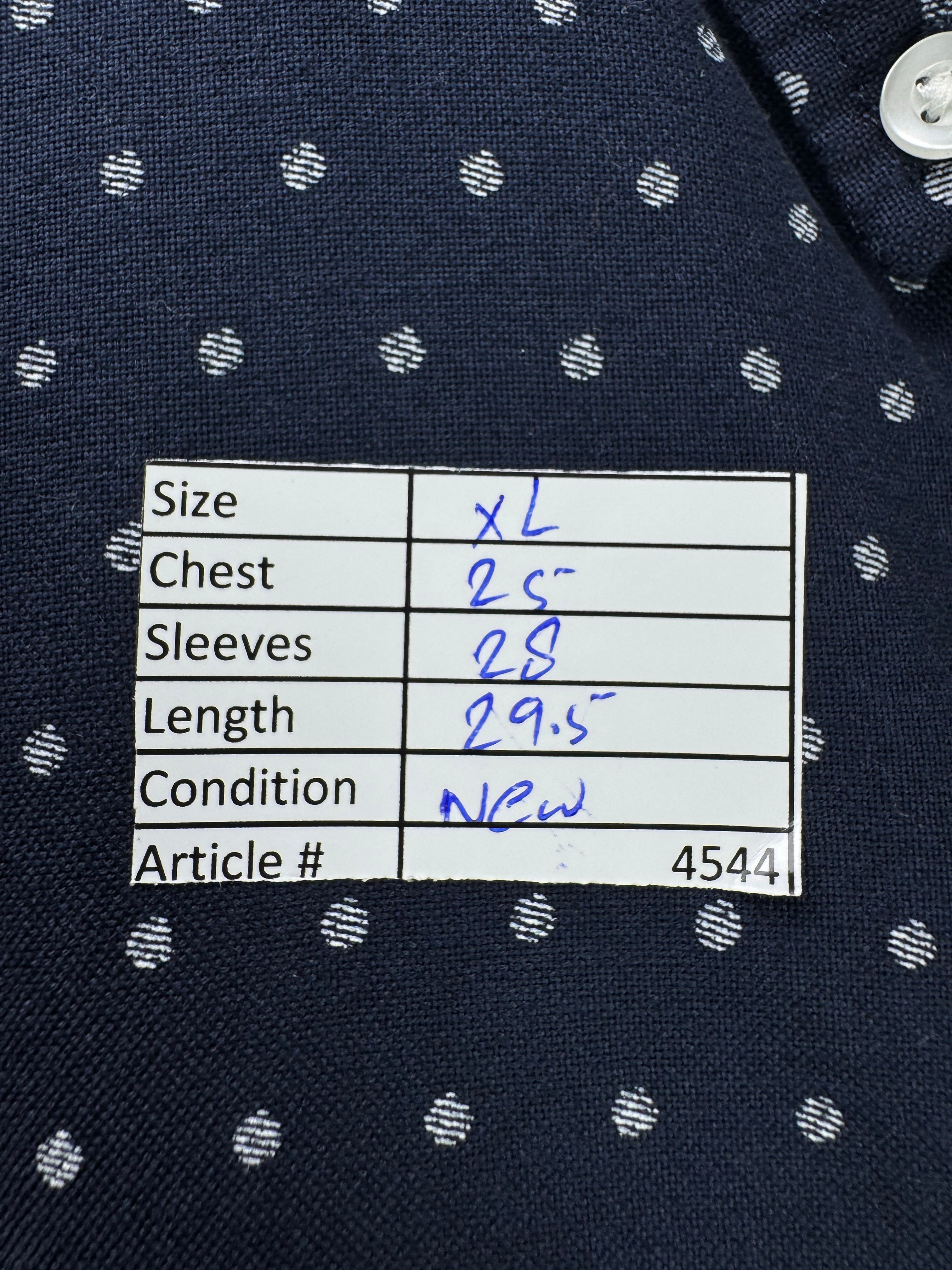 Primark® XL | Chest: 25" | Blue with Dots | Shirt | Cotton | 4544 - Genuine Maal