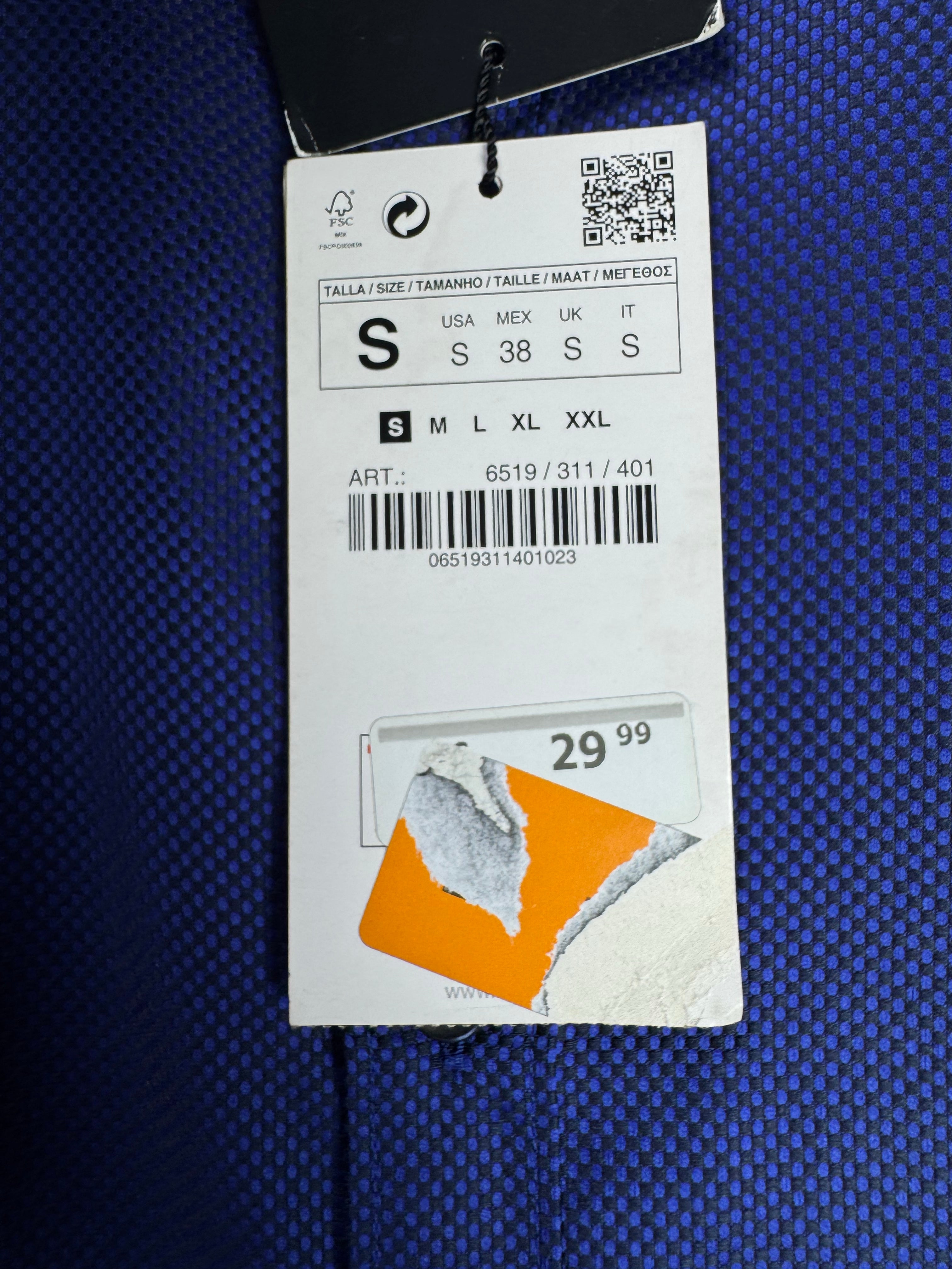 Zara® Small | Chest: 19" | Blue | Shirt | Cotton | 4535 - Genuine Maal