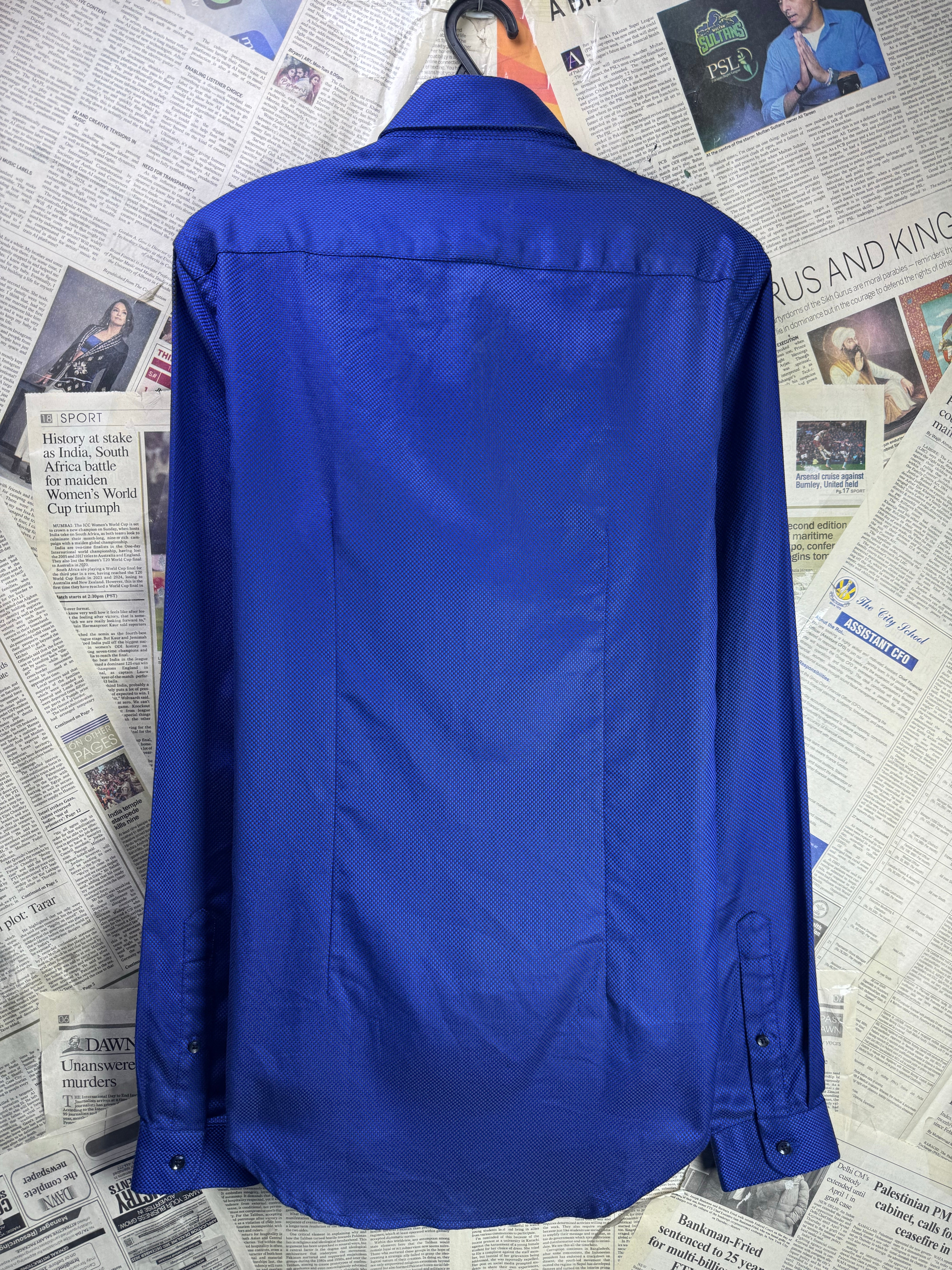 Zara® Small | Chest: 19" | Blue | Shirt | Cotton | 4535 - Genuine Maal