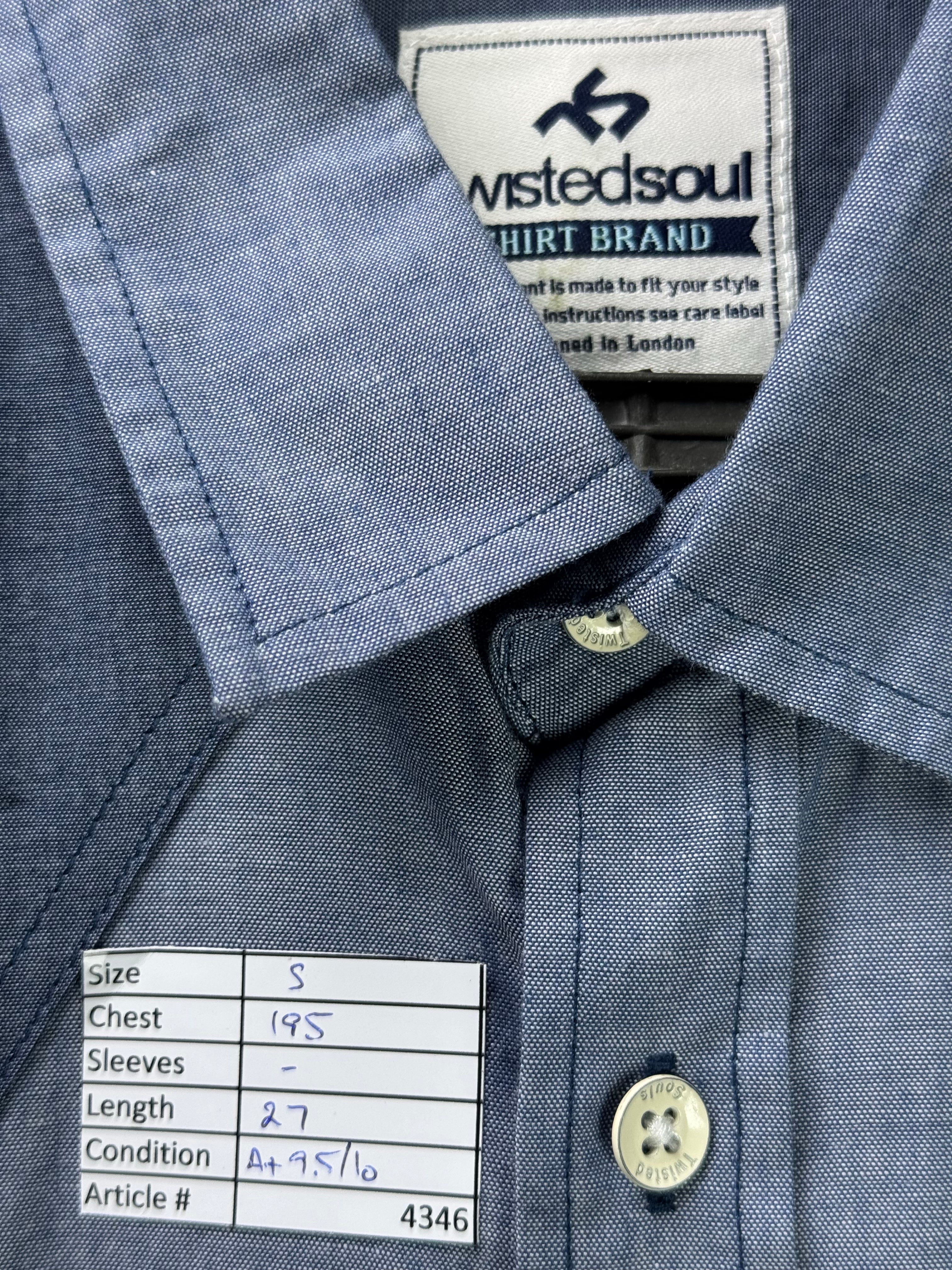 Twisted Soul® Small | Chest: 19.5" | Blue | Shirt | Cotton | 4346 - Genuine Maal