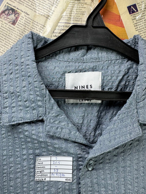 Nines® Small | Chest: 20.5" | Blue | Seersucker Shirt | Poly - Elastane | 4541 - Genuine Maal