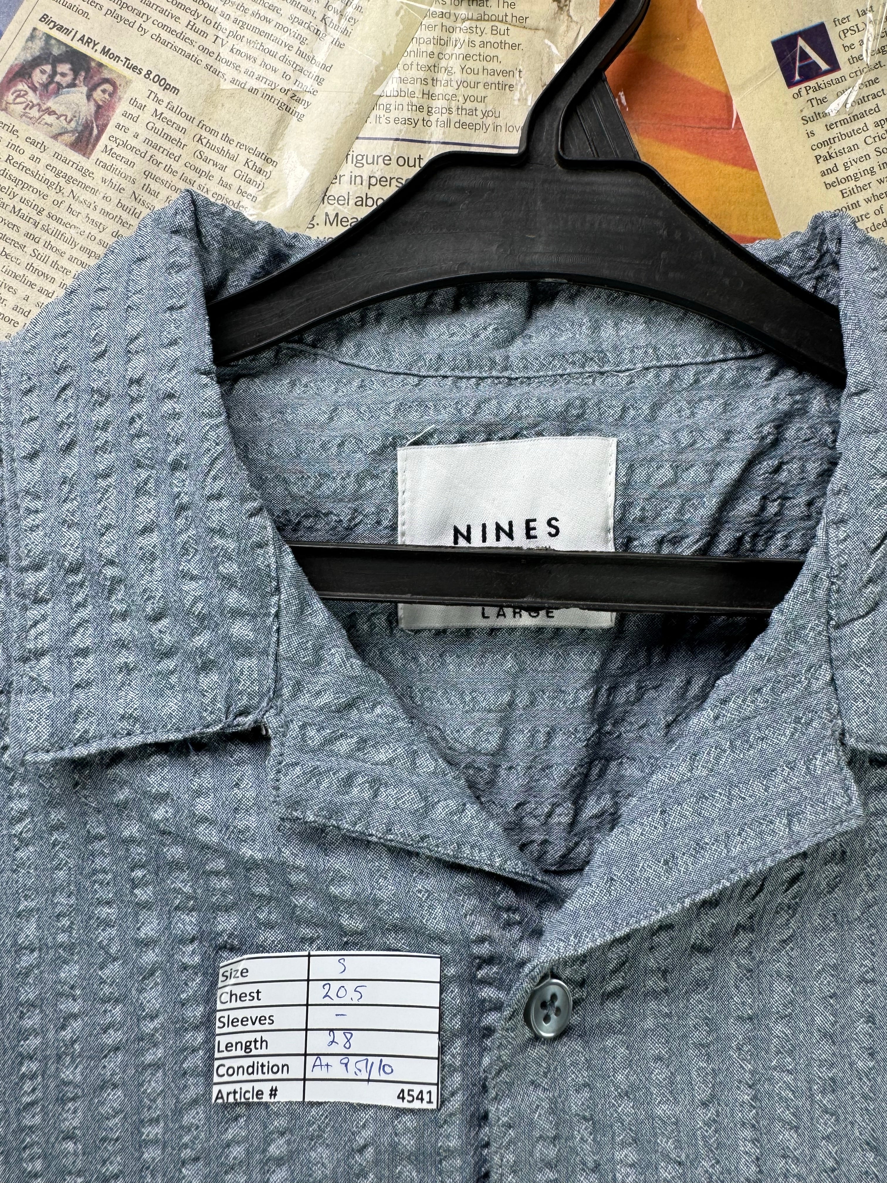 Nines® Small | Chest: 20.5" | Blue | Seersucker Shirt | Poly - Elastane | 4541 - Genuine Maal
