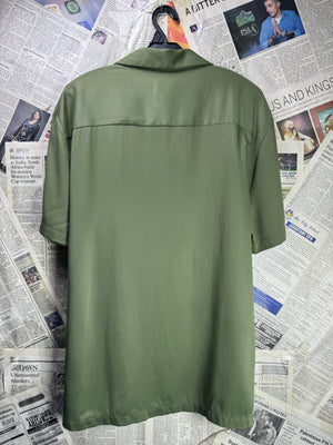 River Island® Medium | Chest: 22" | Olive | Hawaii Shirt | Poly - Viscose | 4356 - Genuine Maal