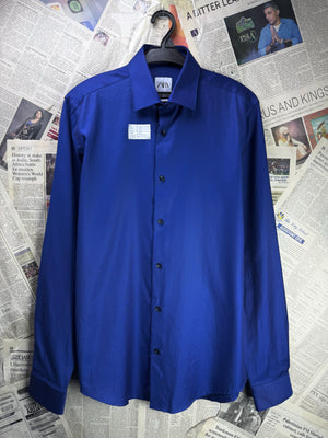 Zara® Small | Chest: 19.5" | Blue | Shirt | Cotton | 4348 - Genuine Maal