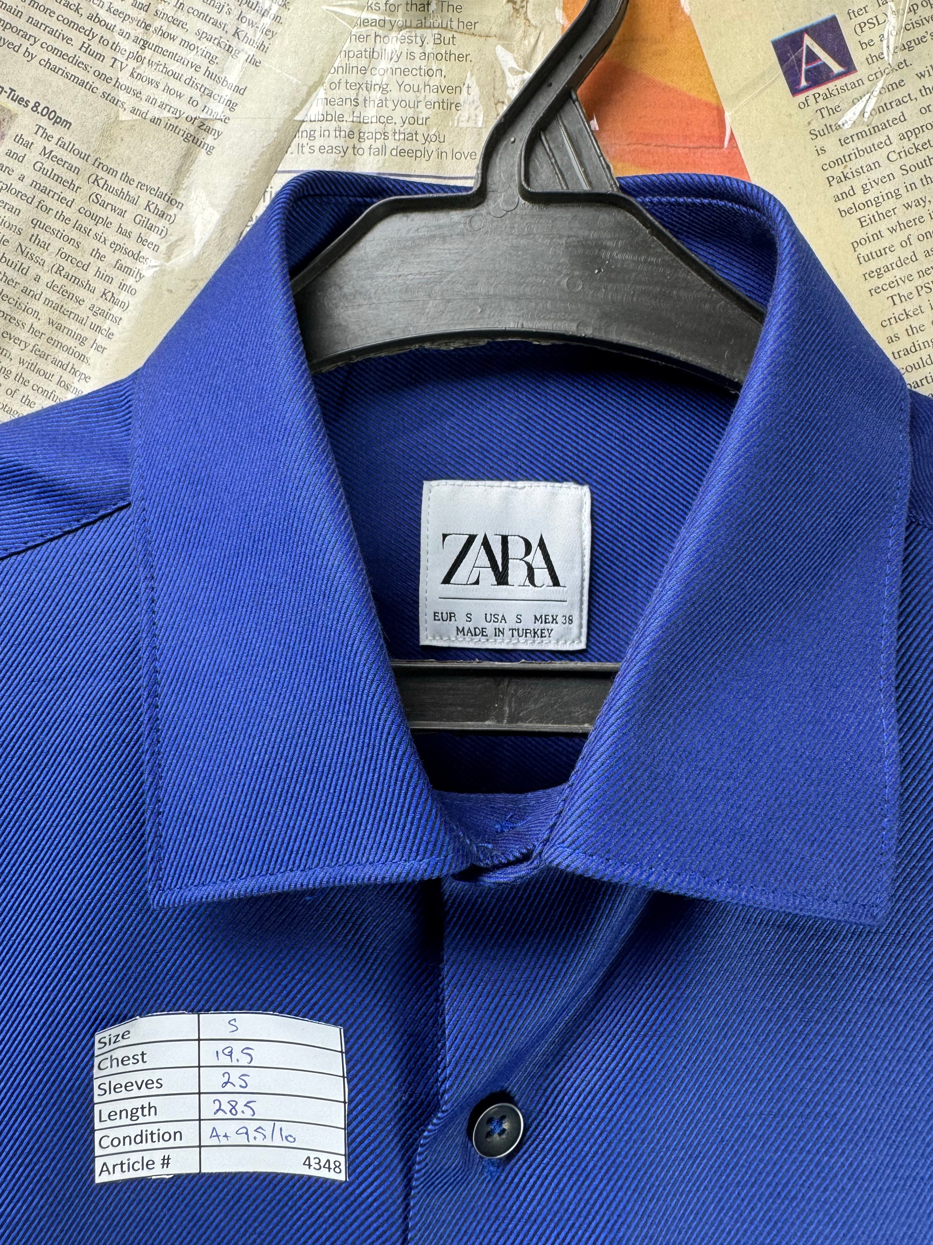 Zara® Small | Chest: 19.5" | Blue | Shirt | Cotton | 4348 - Genuine Maal