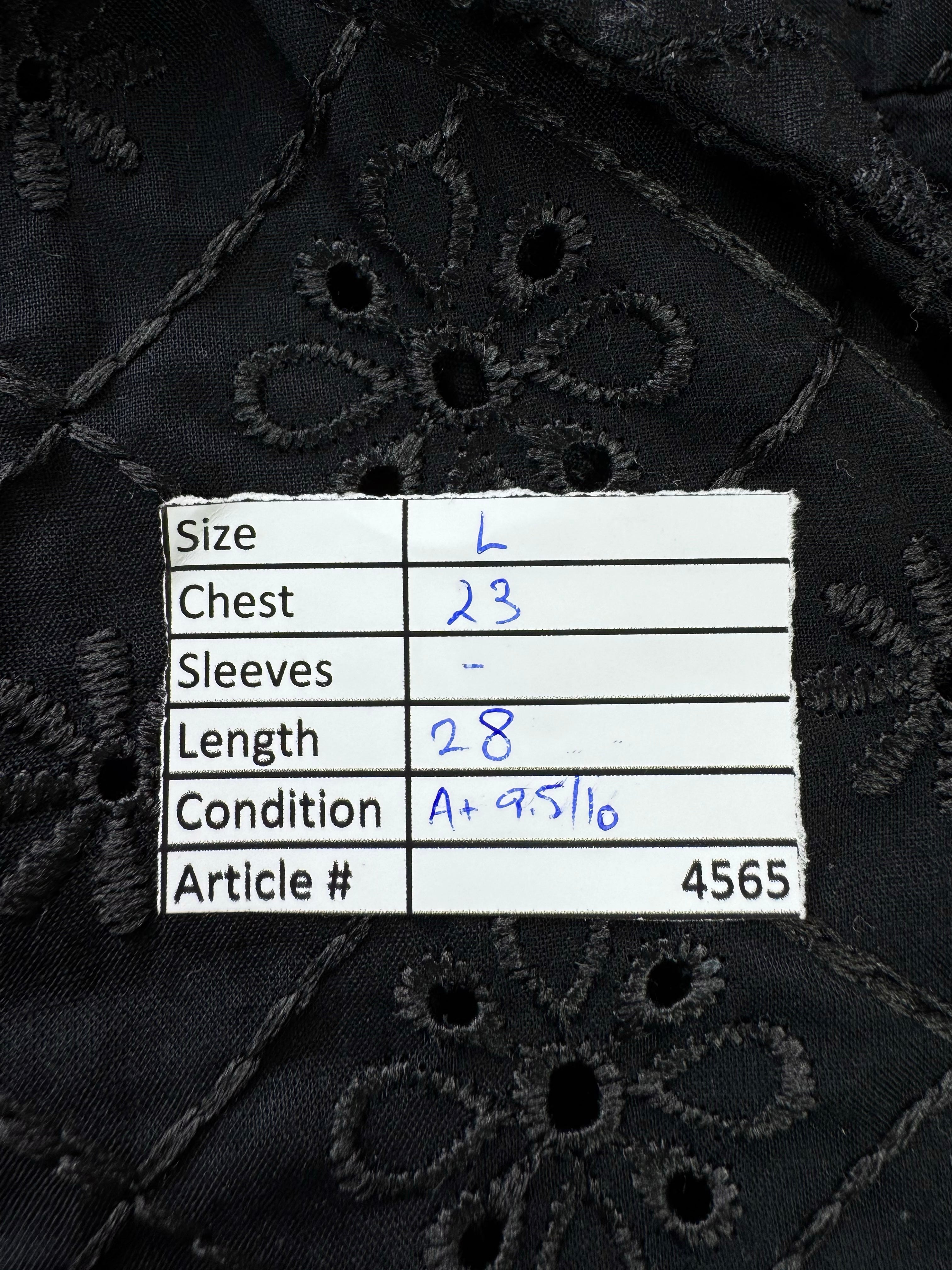 Primark® Large | Chest 23” | Black | Open - Knit Shirt | Cotton | 4565 - Genuine Maal