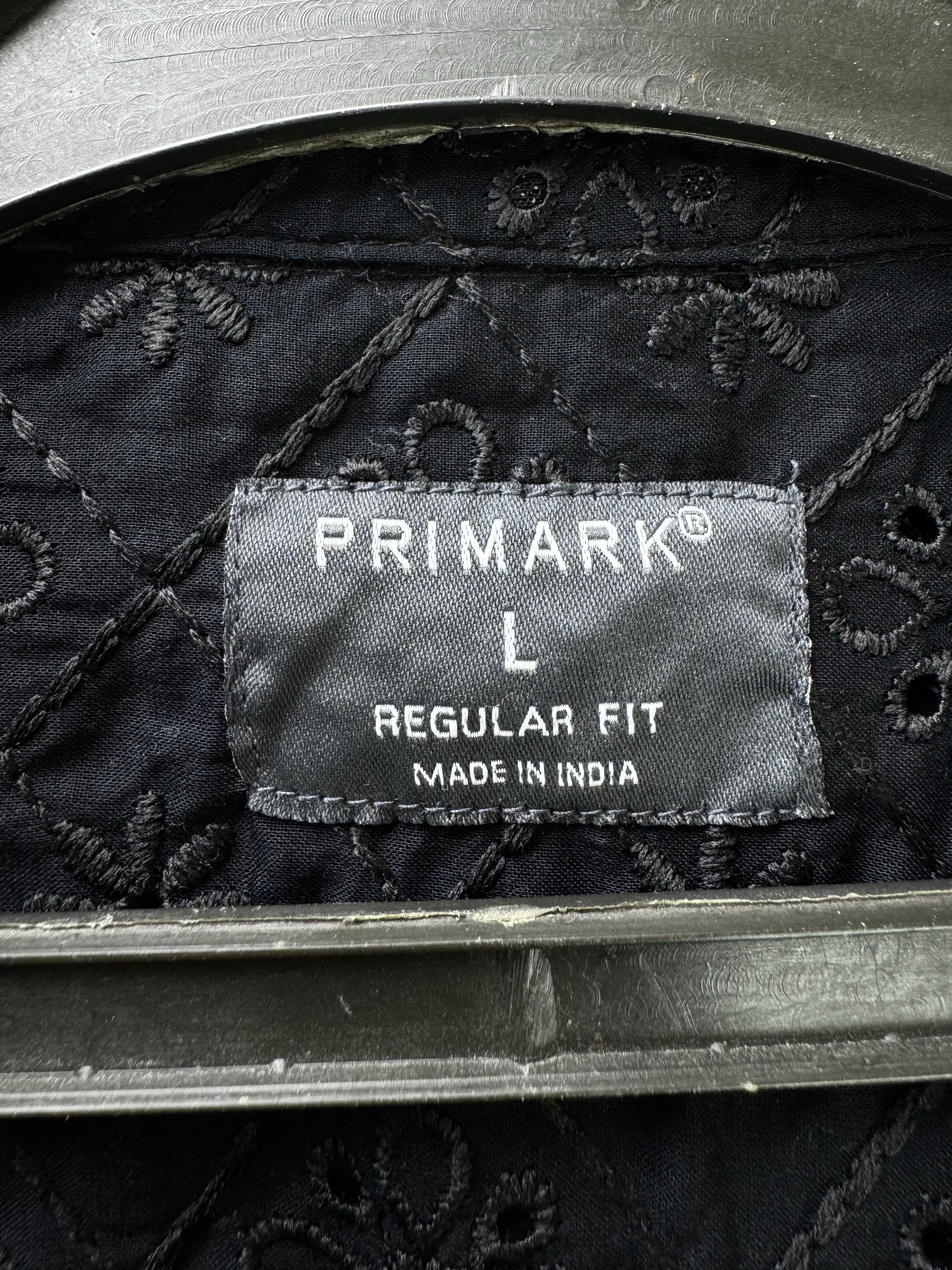 Primark® Large | Chest 23” | Black | Open - Knit Shirt | Cotton | 4565 - Genuine Maal