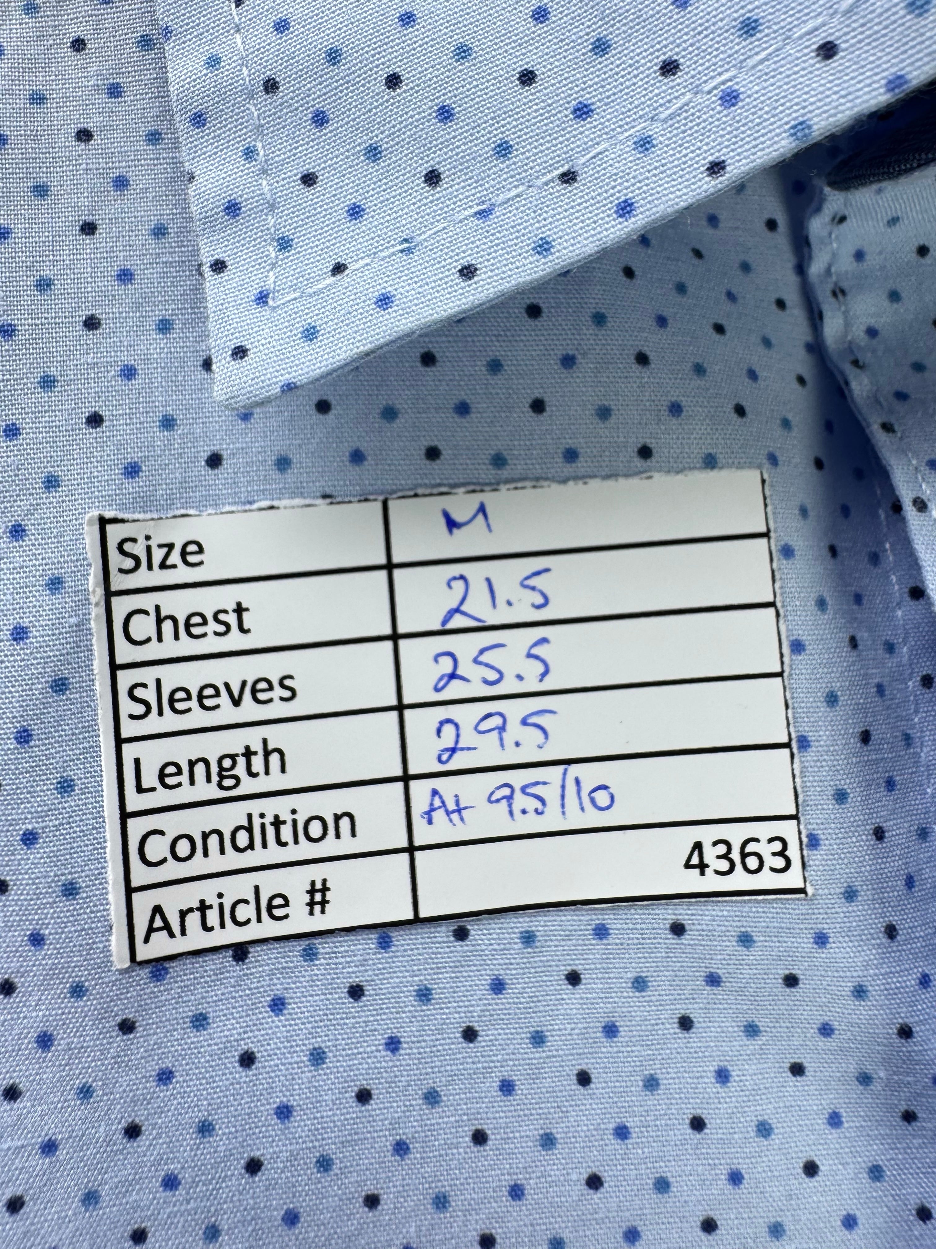 Van Heusen® Medium | Chest: 21.5" | Blue | Collar 14" Shirt | 4363 - Genuine Maal