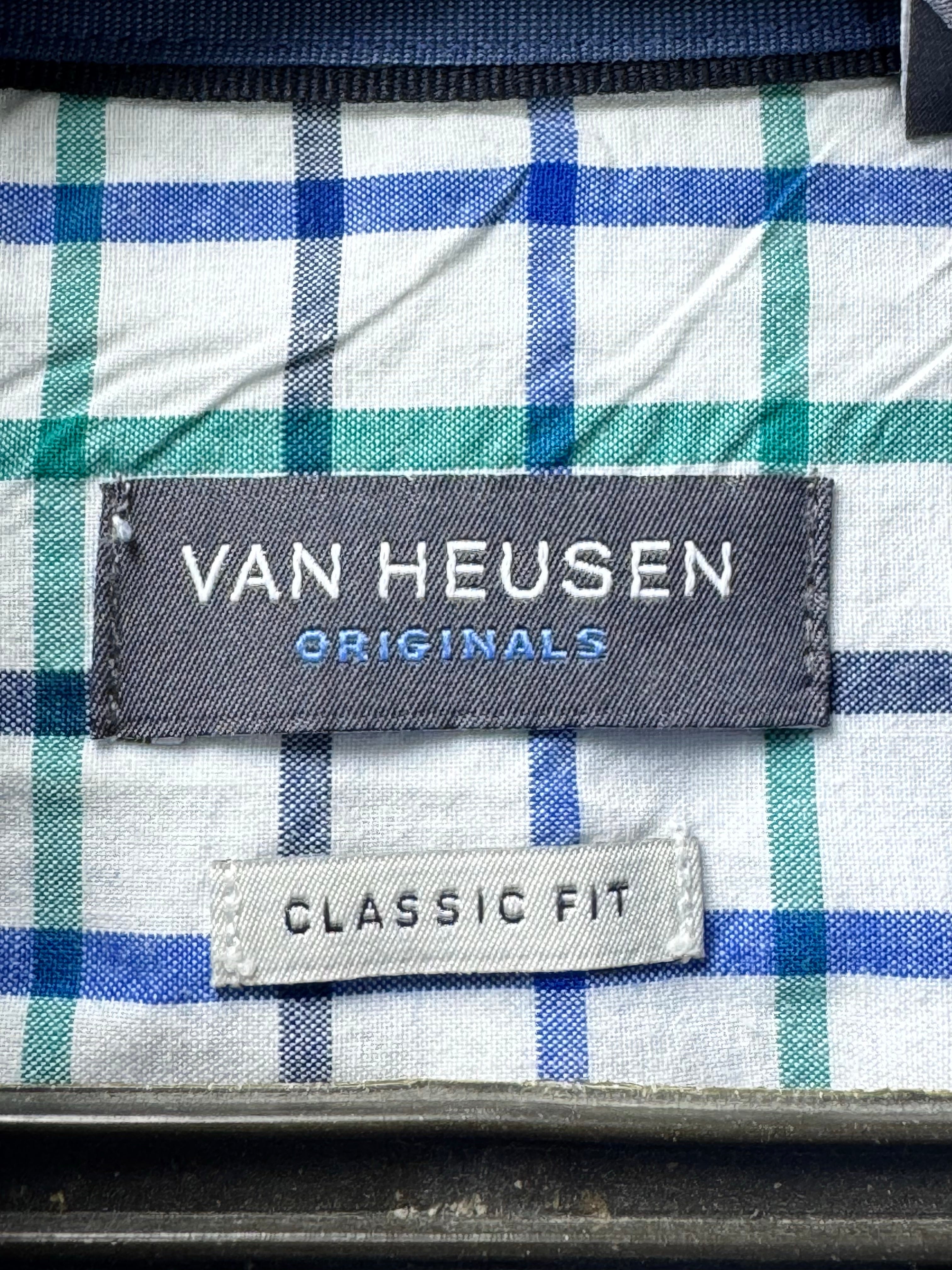 Van Heusen® Medium | Chest: 21.5" | Blue | Collar 14" Shirt | 4363 - Genuine Maal
