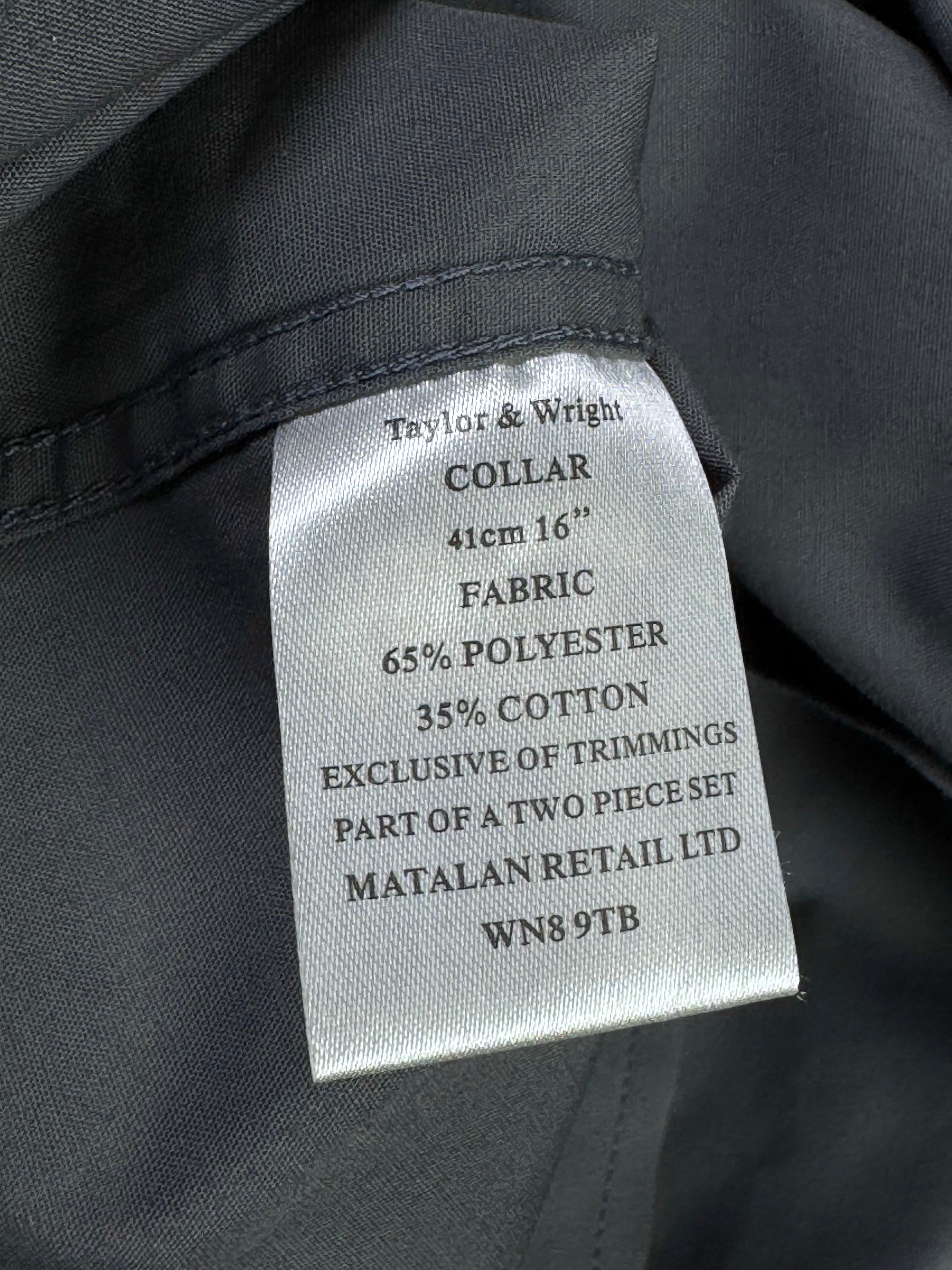 Taylor & Wright® Large | Chest 23” | Grey | Collar 16" Shirt | Poly - Cotton | 4358 - Genuine Maal