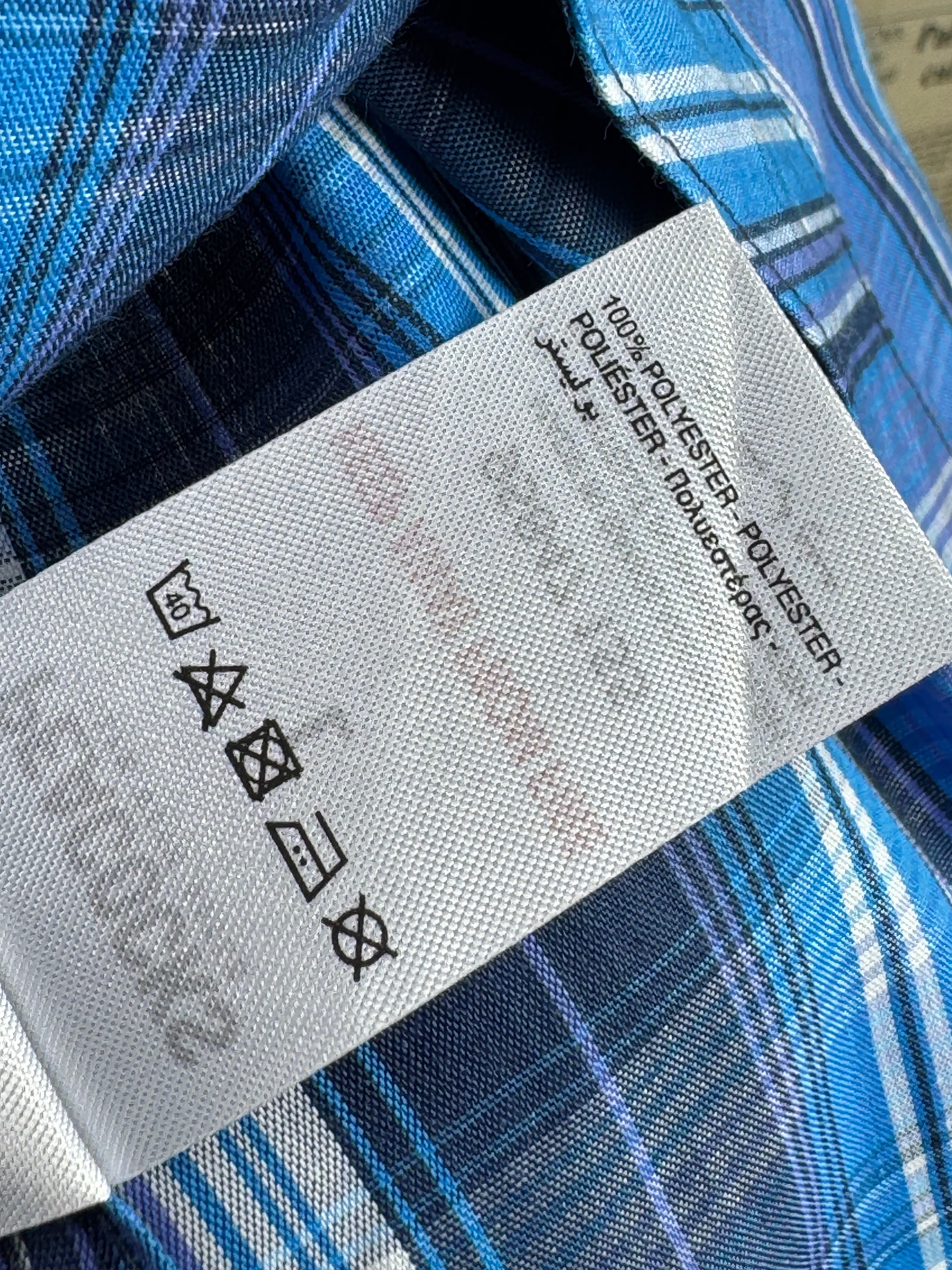Peacock® Large | Chest 23” | Blue Plaid | Shirt | Poly | 4557 - Genuine Maal
