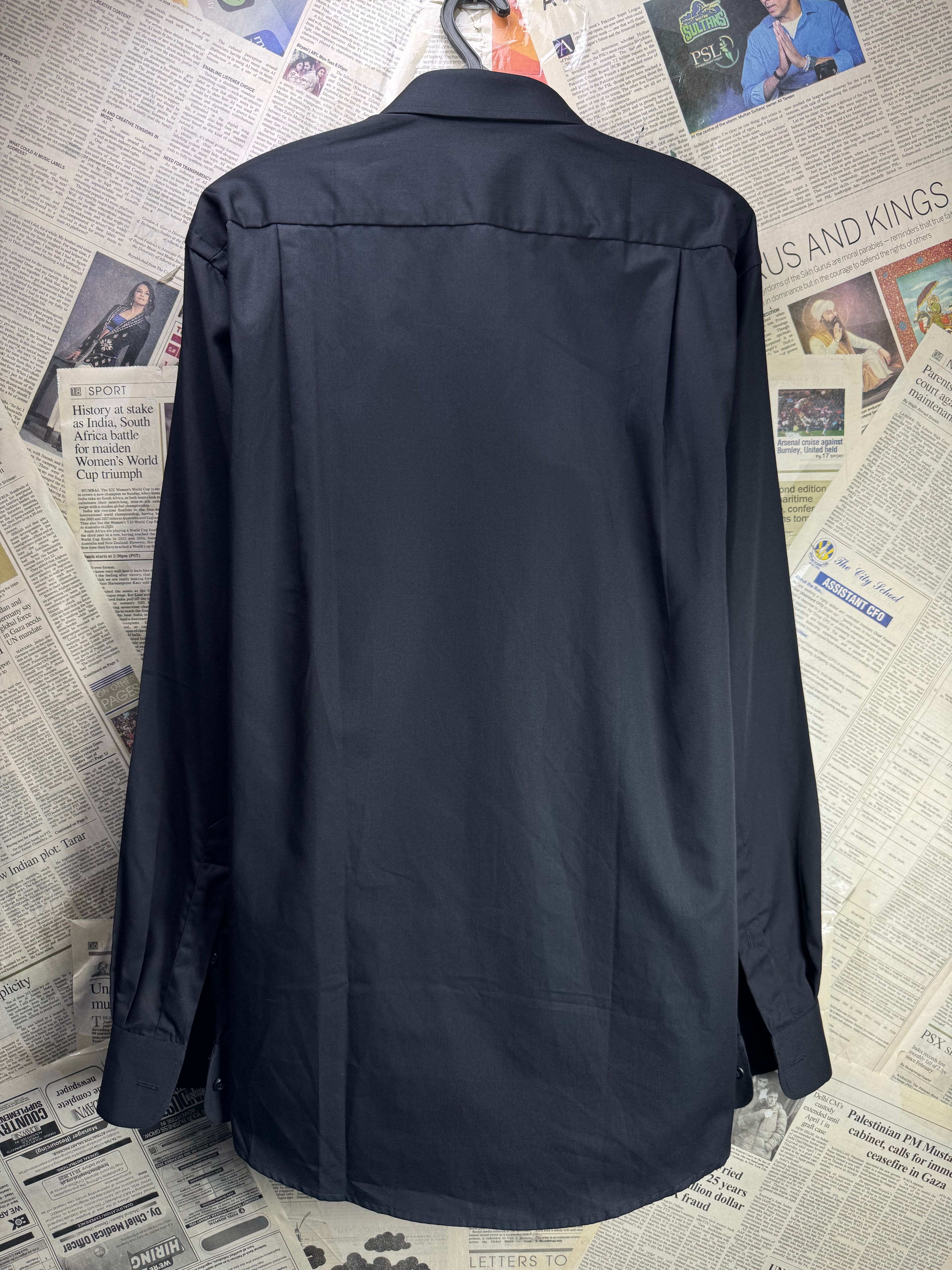 Uniworth® Large | Chest 23.5” | Black | Collar 16" Shirt | Cotton - Poly | 4383 - Genuine Maal