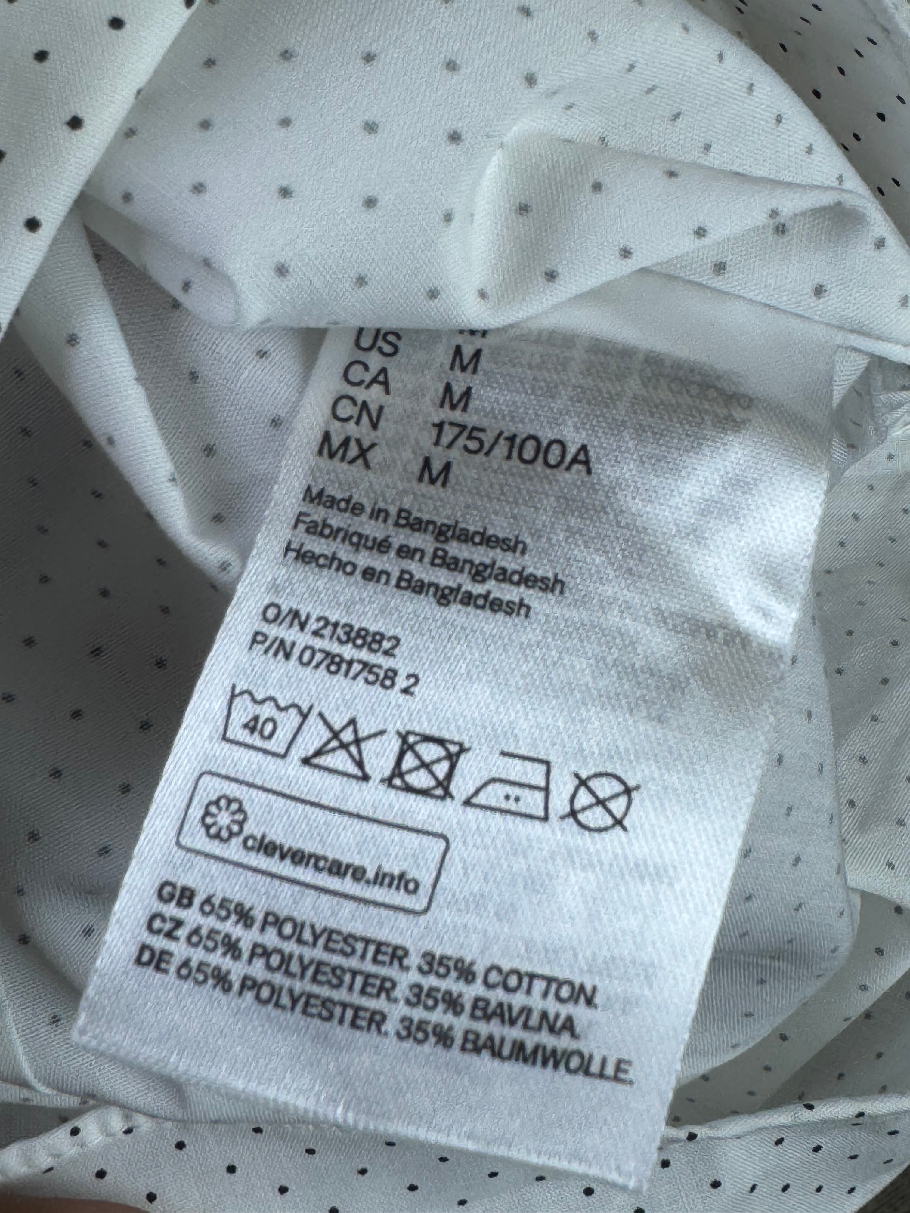 H&M® Medium | Chest: 21.5" | White with Polka Black Dots | Shirt | Poly - Cotton | 3188 - Genuine Maal