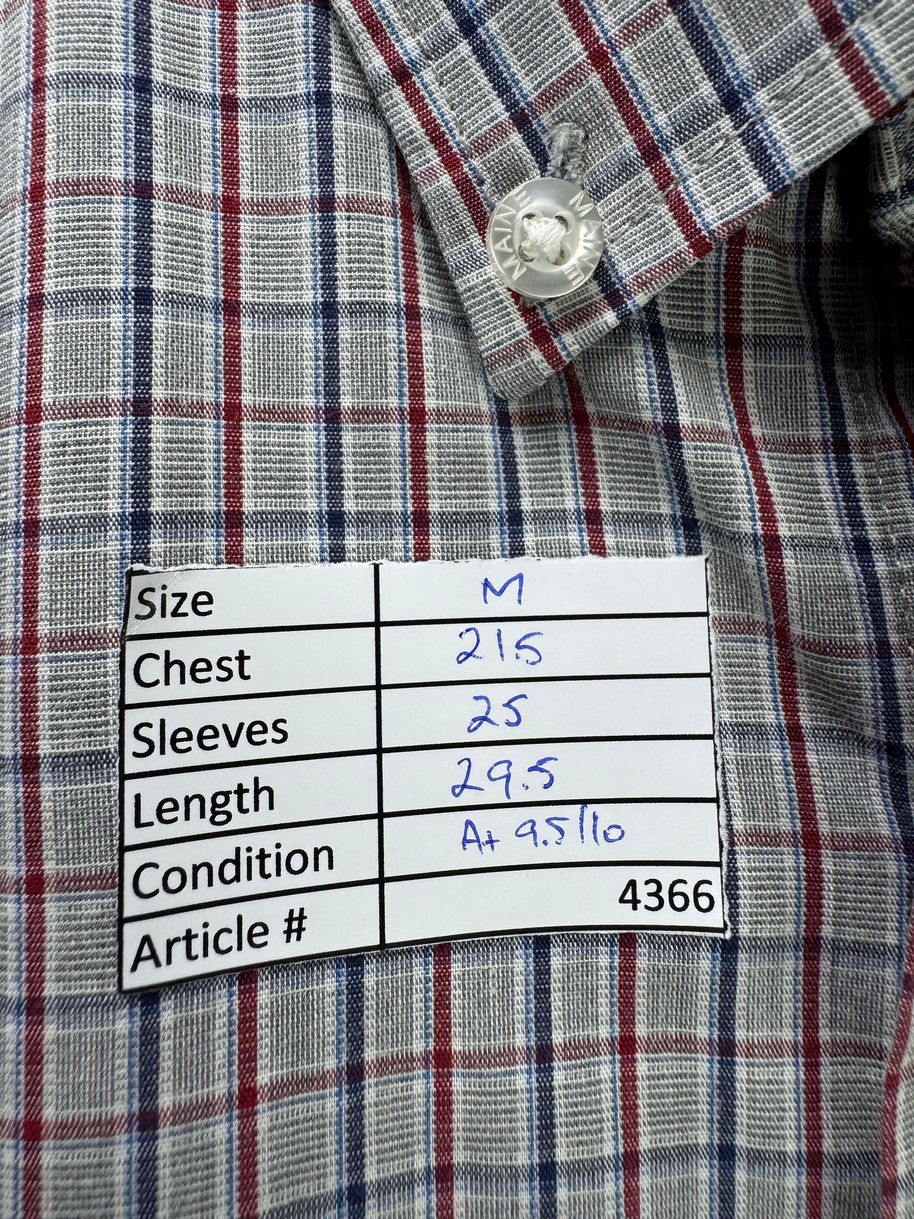 Maine® Medium | Chest: 21.5" | Check | Shirt | Cotton - Poly | 4366 - Genuine Maal
