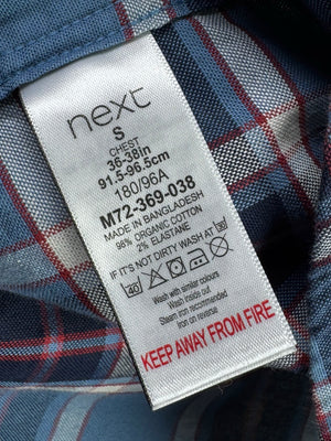 Next® Small | Chest: 20" | Plaid | Shirt | Cotton - Elastane | 4378 - Genuine Maal