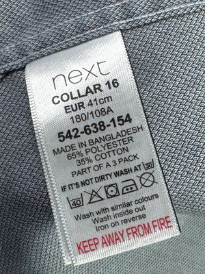Next® Medium | Chest: 22.5" | Silver | Collar 16" Shirt | Poly - Cotton | 4380 - Genuine Maal
