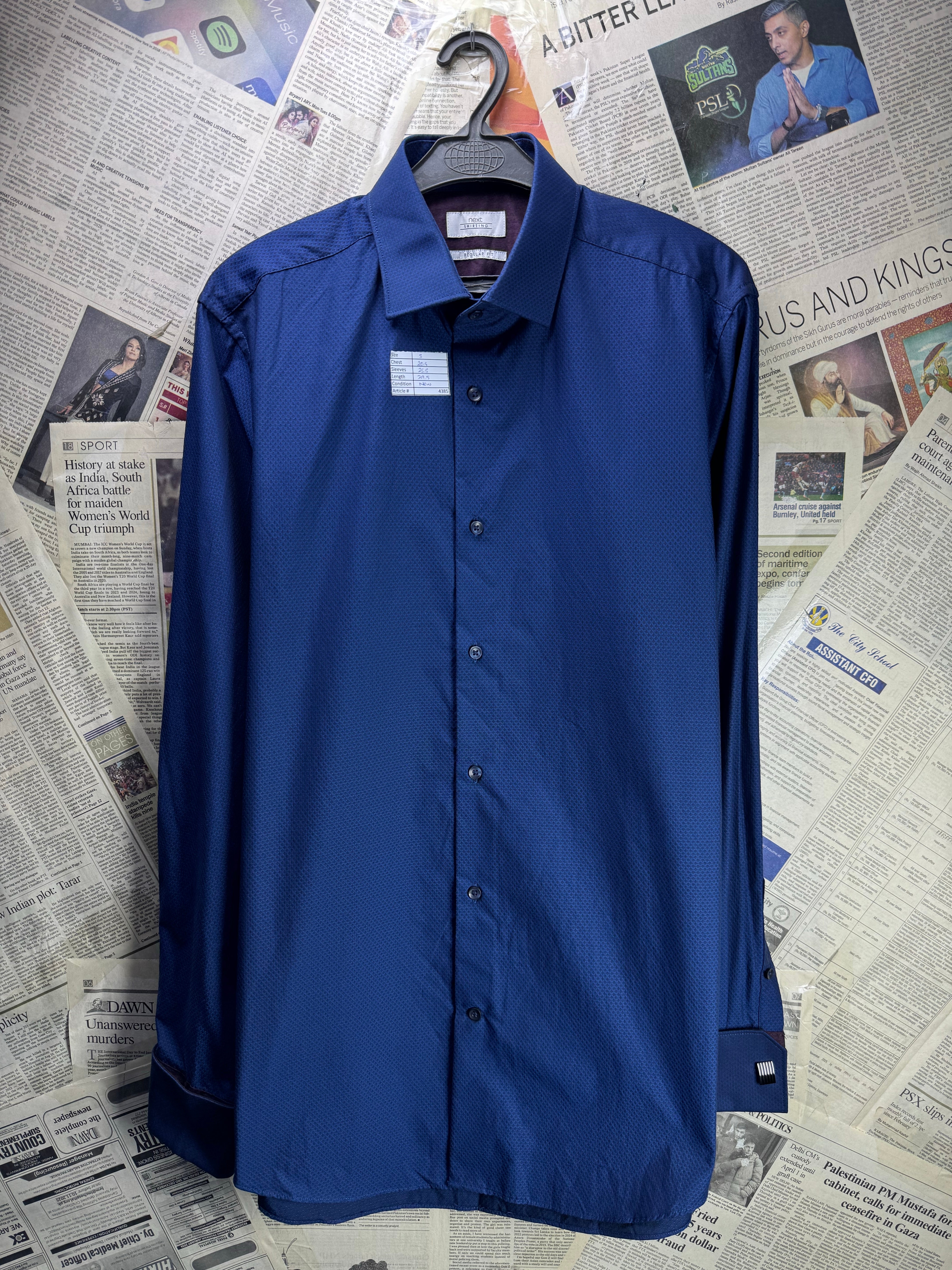 Next® Small | Chest: 20.5" | Blue | Collar 15" Shirt | Poly - Cotton | 4385 - Genuine Maal