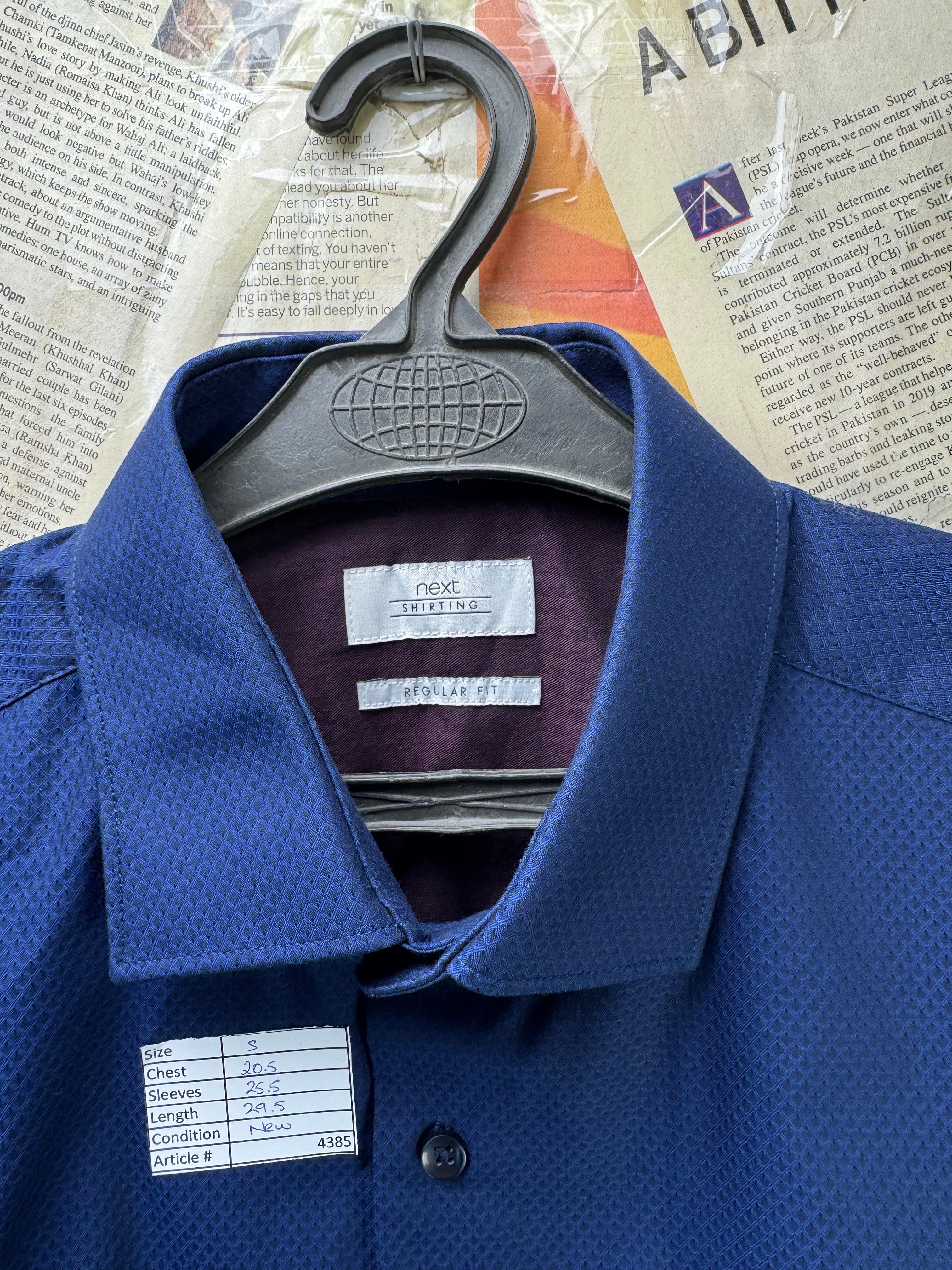 Next® Small | Chest: 20.5" | Blue | Collar 15" Shirt | Poly - Cotton | 4385 - Genuine Maal