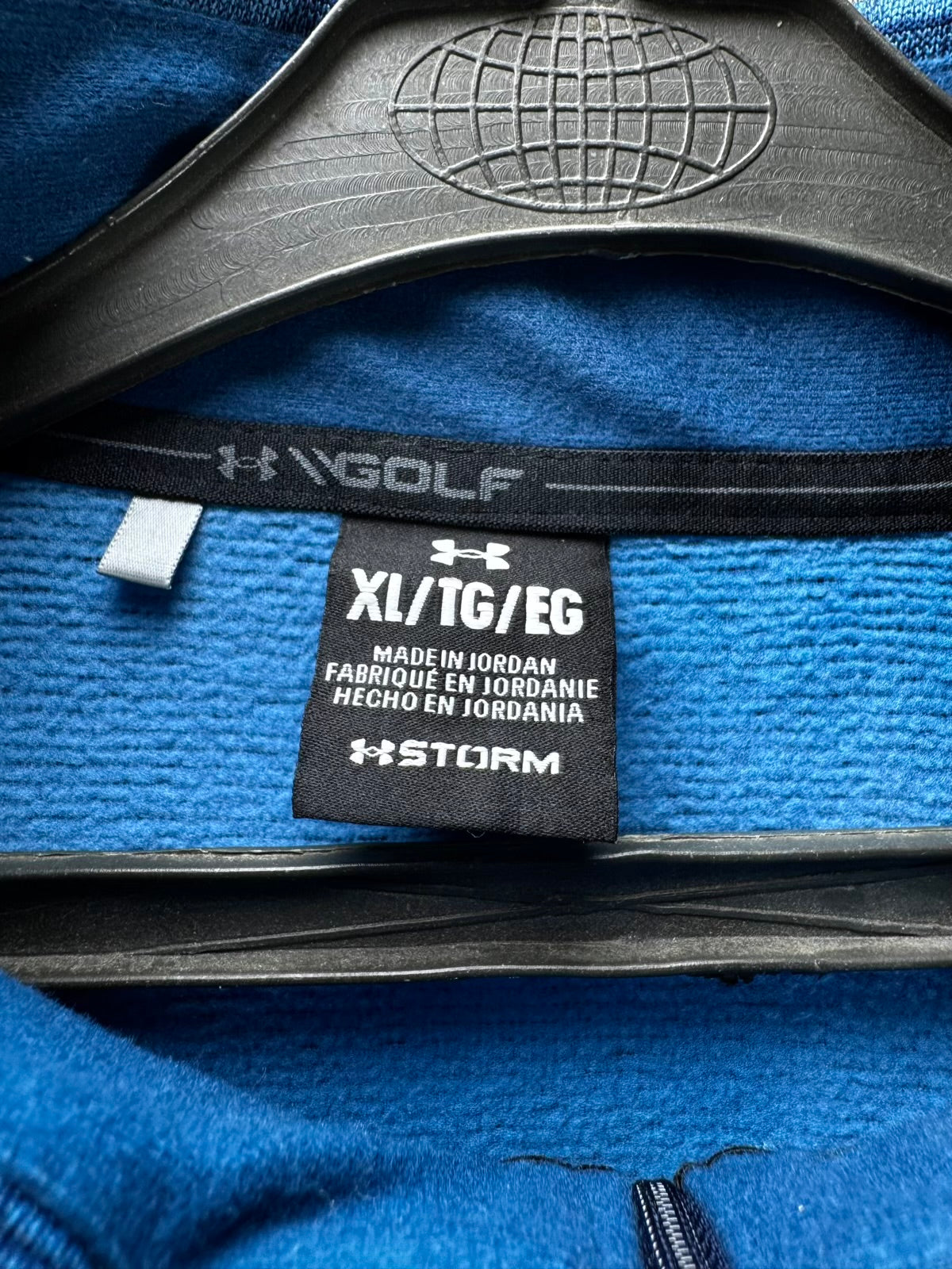 Under Armo*r® XL | Chest: 25" | Blue | Inner Fleece Golf Quarter Zip Pullover | Poly | M46 - 8058