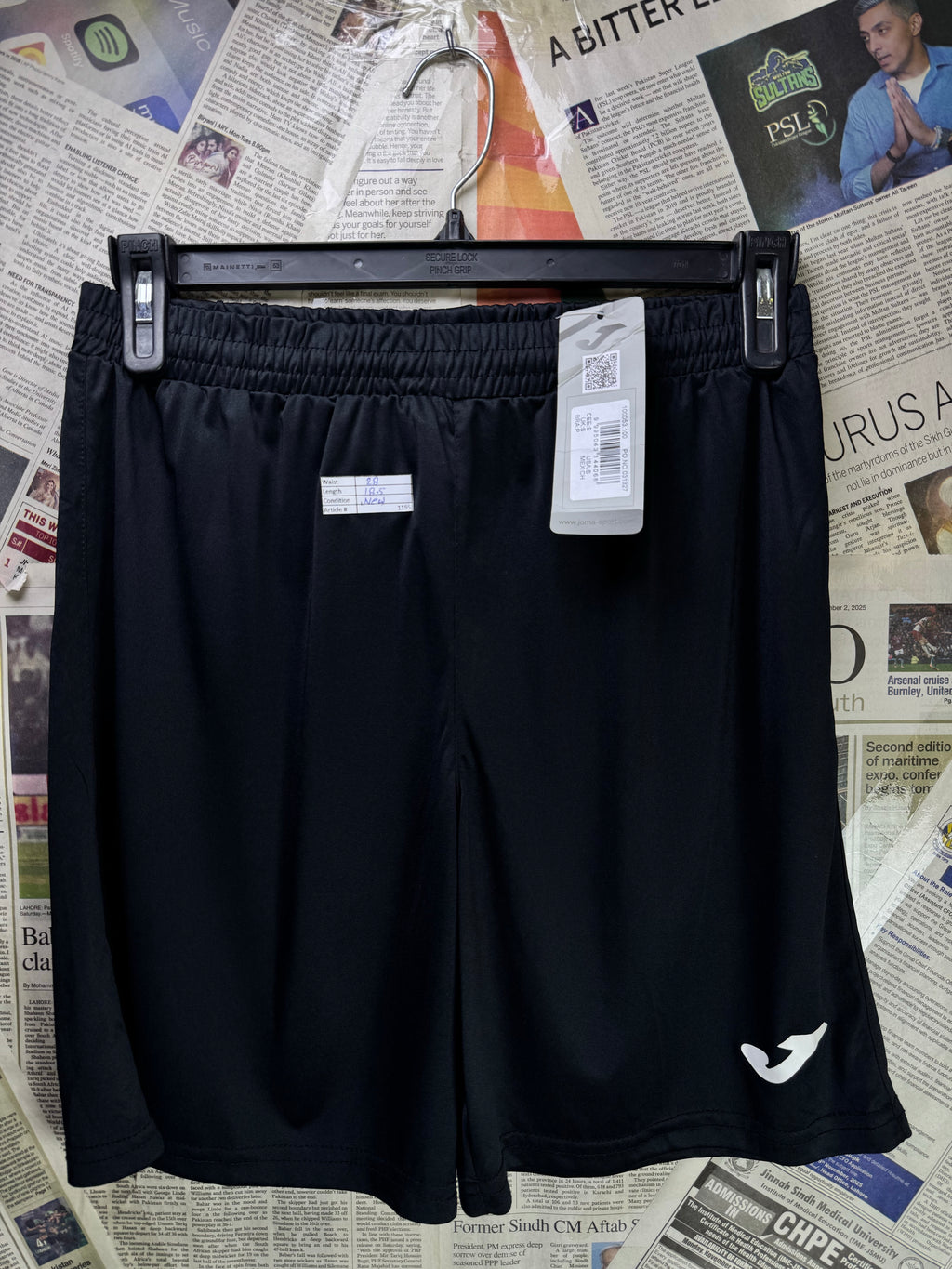 Joma® Waist: 28" | Black | Sport Shorts | Poly | 1195 - Genuine Maal