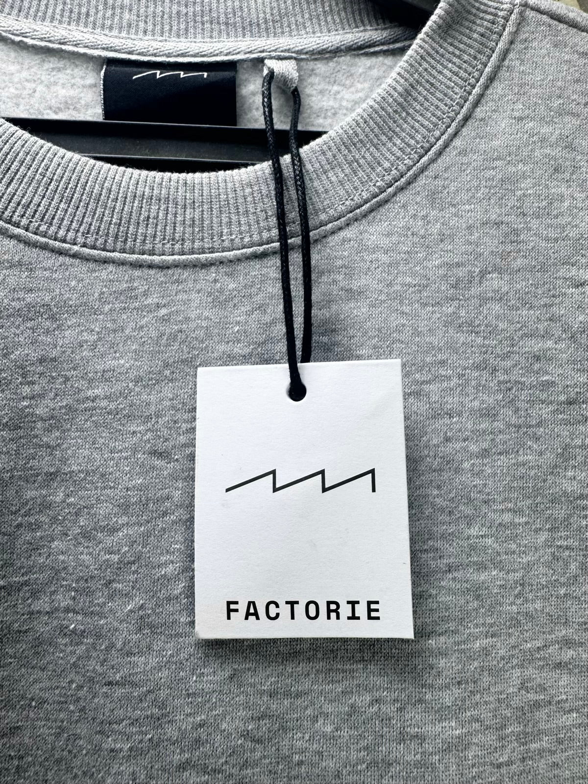 Factorie® Large | Chest: 25.5" Oversize | Grey Marle | Inner Fleece Sweatshirt Pullover | Poly-Cotton | M46 - 8237