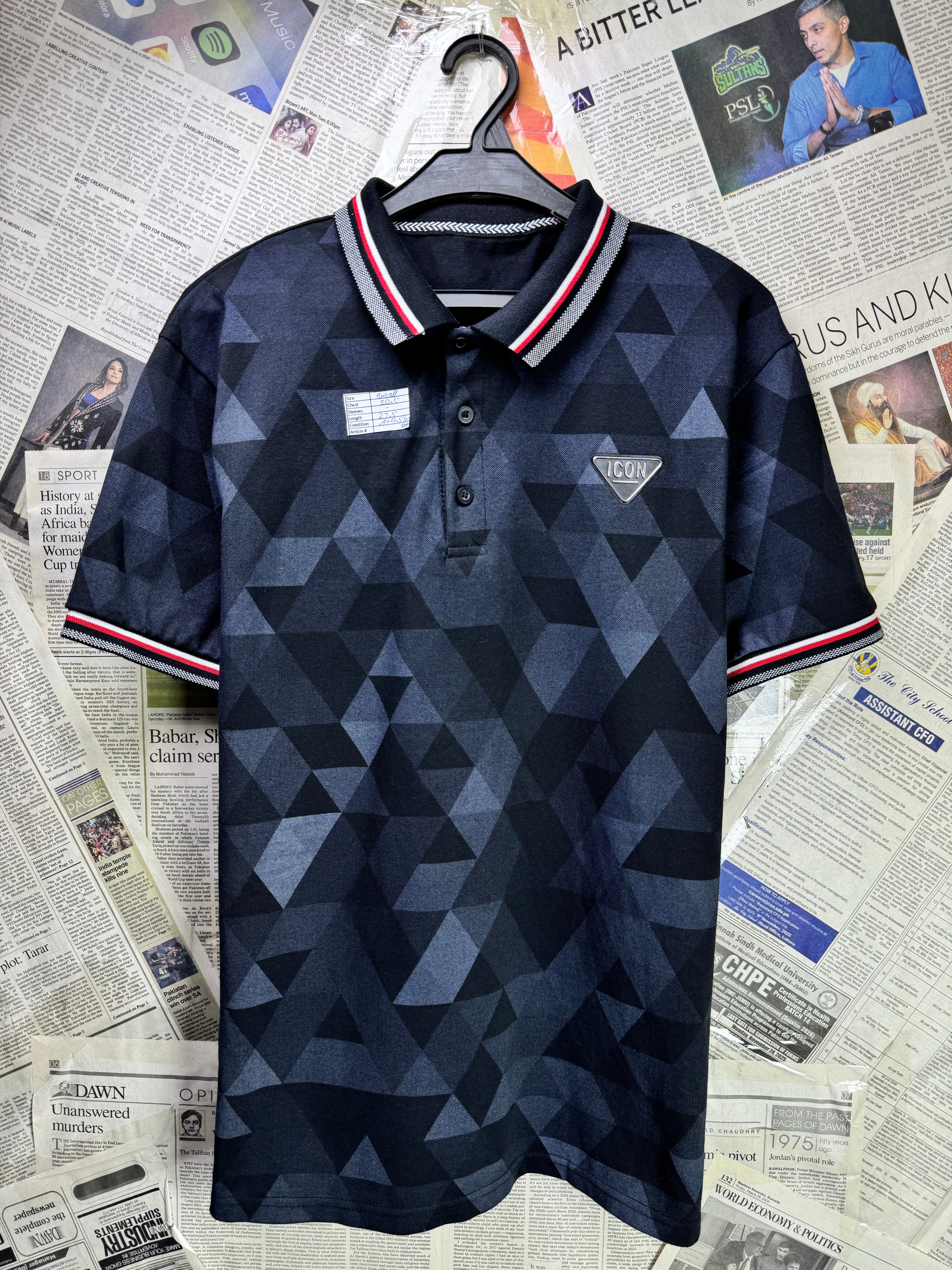 Icon® Small | Chest: 20.5" | Charcoal | Polo | Viscose - Cotton | 3399 - Genuine Maal