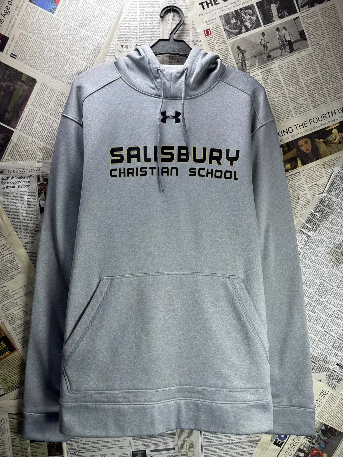 Under Armo*r® XXL | Chest: 26.5" | Grey | Inner Fleece Sports Hoodie Pullover | M46 - 8048