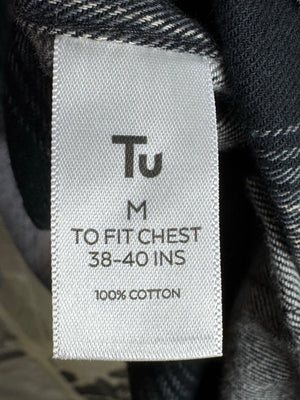Tu® Medium | Chest: 21.5" | Grey Plaid | Flannel Shirt | Cotton | 4715 - Genuine Maal