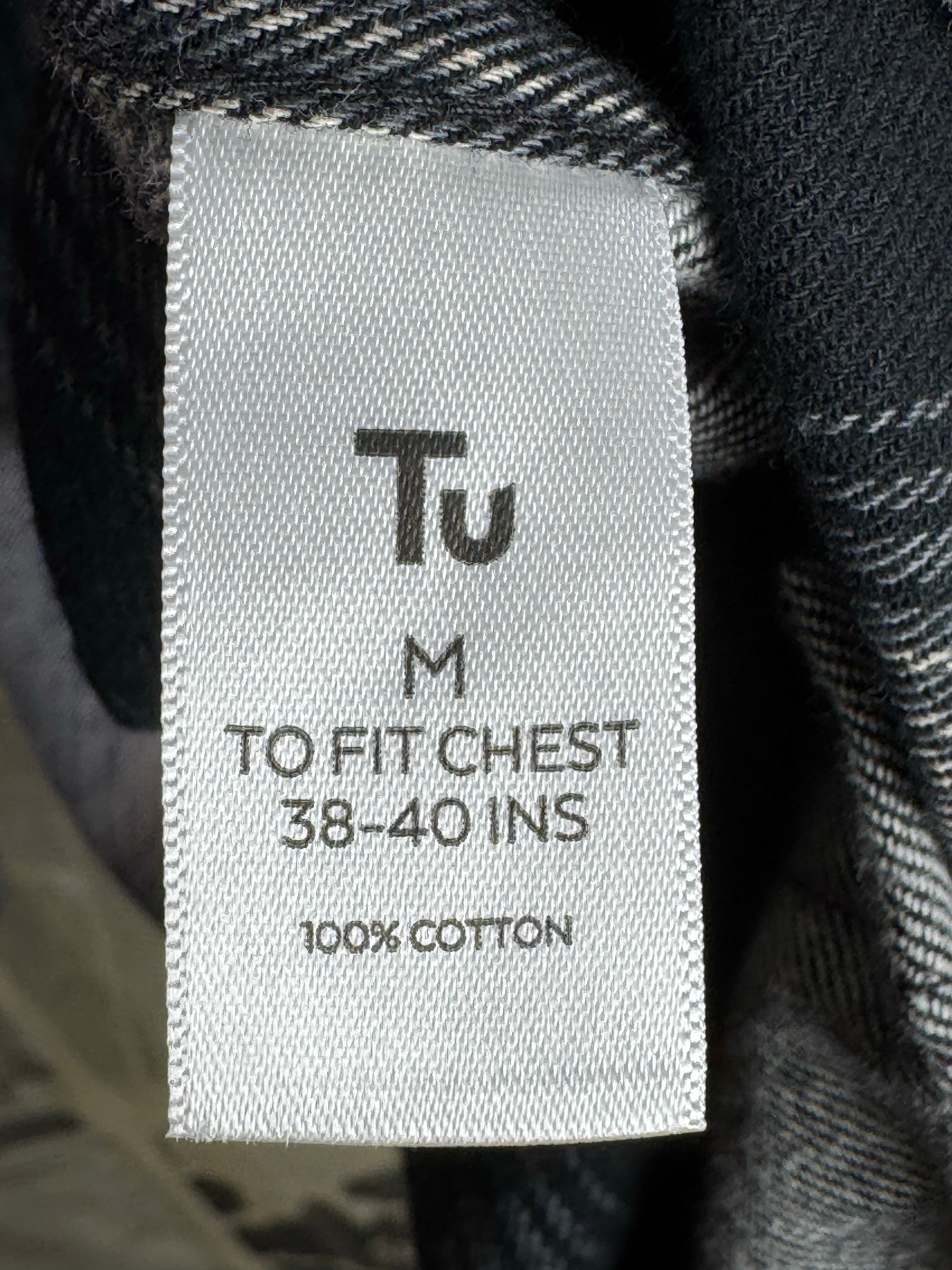 Tu® Medium | Chest: 21.5" | Grey Plaid | Flannel Shirt | Cotton | 4715 - Genuine Maal