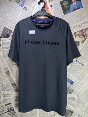 Planet Fitness® Medium | Chest: 22" | Charcoal Grey | Gym T-Shirt | Poly - Elastane | 3402 - Genuine Maal