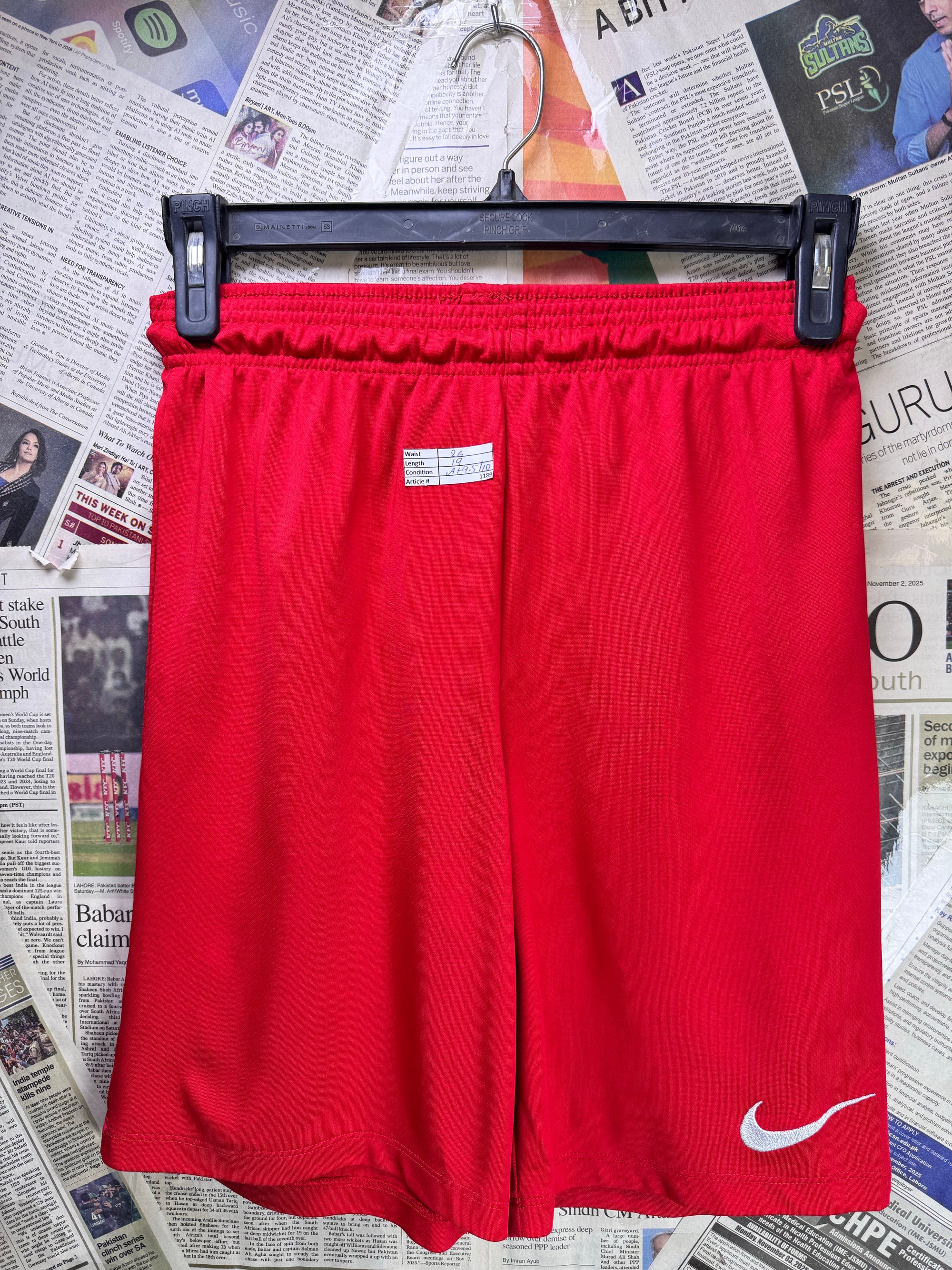 N*ke® Waist: 26" | Red | Dri - Fit Sports Shorts | Poly | 1189 - Genuine Maal