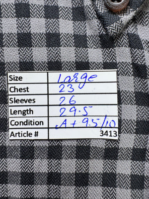 Ben Sherman® Large | Chest: 23" | Grey & Black Check | Shirt | Cotton | 3413 - Genuine Maal