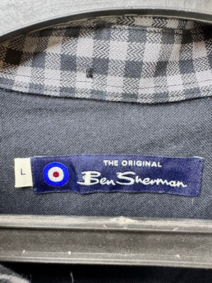 Ben Sherman® Large | Chest: 23" | Grey & Black Check | Shirt | Cotton | 3413 - Genuine Maal