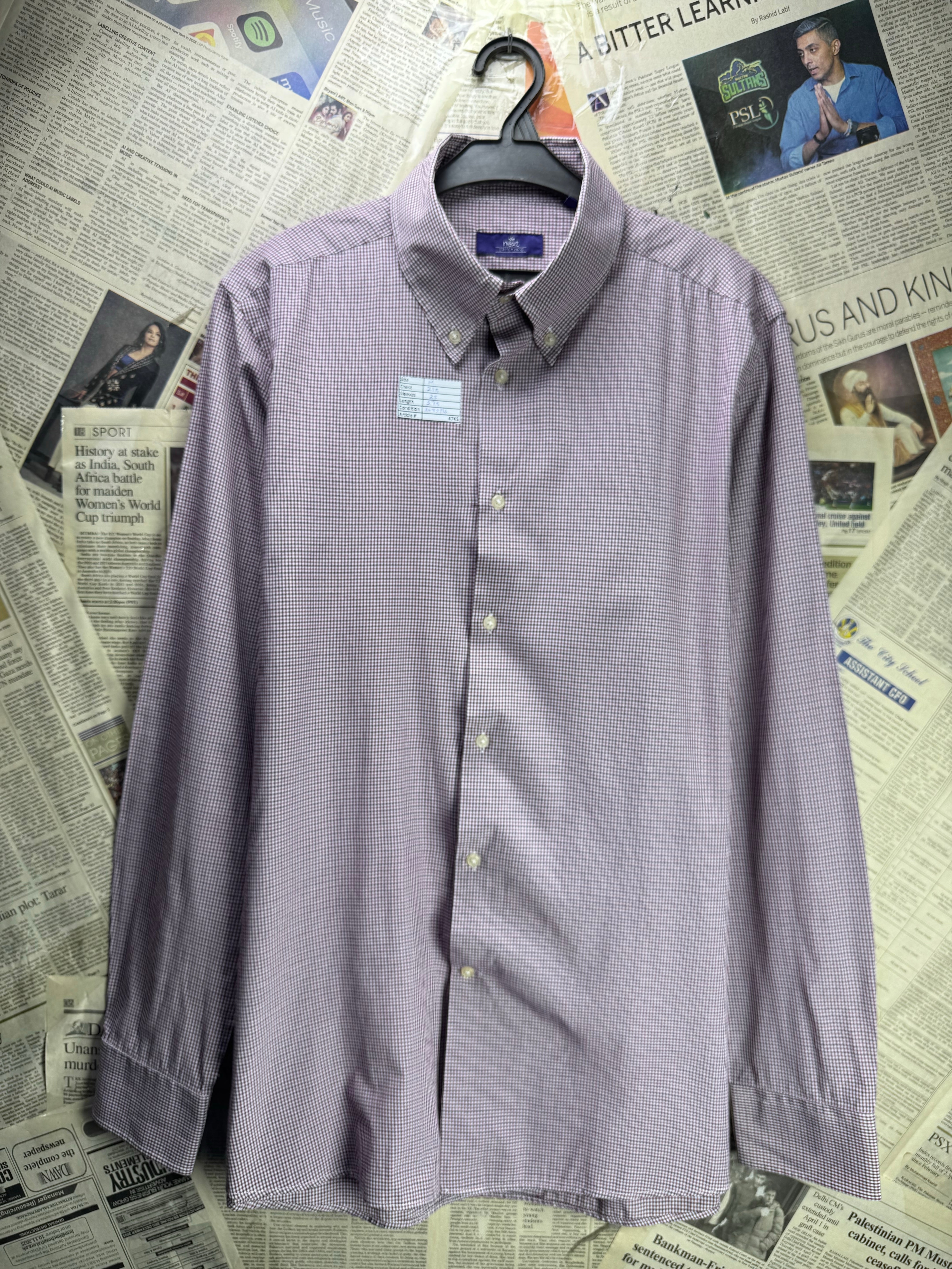 Next® Medium | Chest: 21.5" | Check | Collar 16" Shirt | Poly - Cotton | 4745 - Genuine Maal