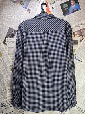 Ben Sherman® Large | Chest: 23" | Grey & Black Check | Shirt | Cotton | 3413 - Genuine Maal