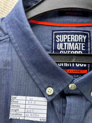 Superdry® Medium | Chest: 22.5" | Blue | Shirt | Cotton | 4760 - Genuine Maal