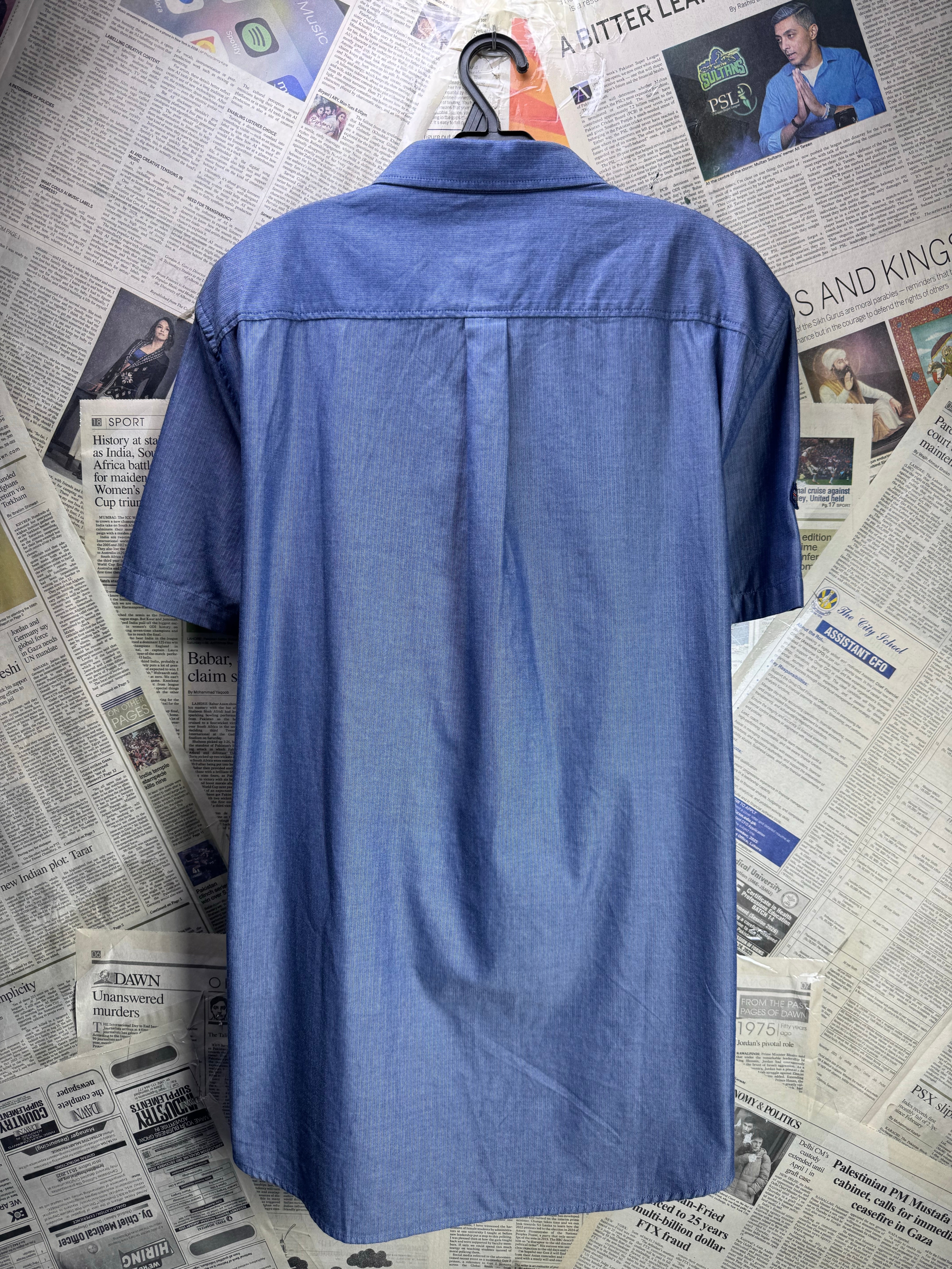 Superdry® Medium | Chest: 22.5" | Blue | Shirt | Cotton | 4760 - Genuine Maal