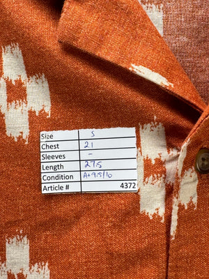 Old Navy® Small | Chest: 21" | Burnt Orange | Camp Shirt | Cotton - Hemp | 4372 - Genuine Maal