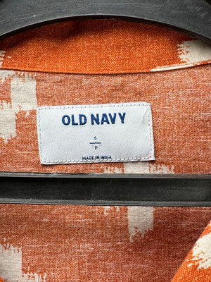 Old Navy® Small | Chest: 21" | Burnt Orange | Camp Shirt | Cotton - Hemp | 4372 - Genuine Maal