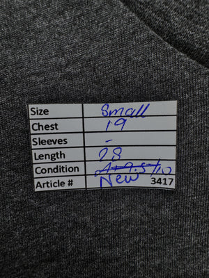 Primark® Small | Chest: 19" | Charcoal | T-Shirt | Cotton - Elastane | 3417 - Genuine Maal