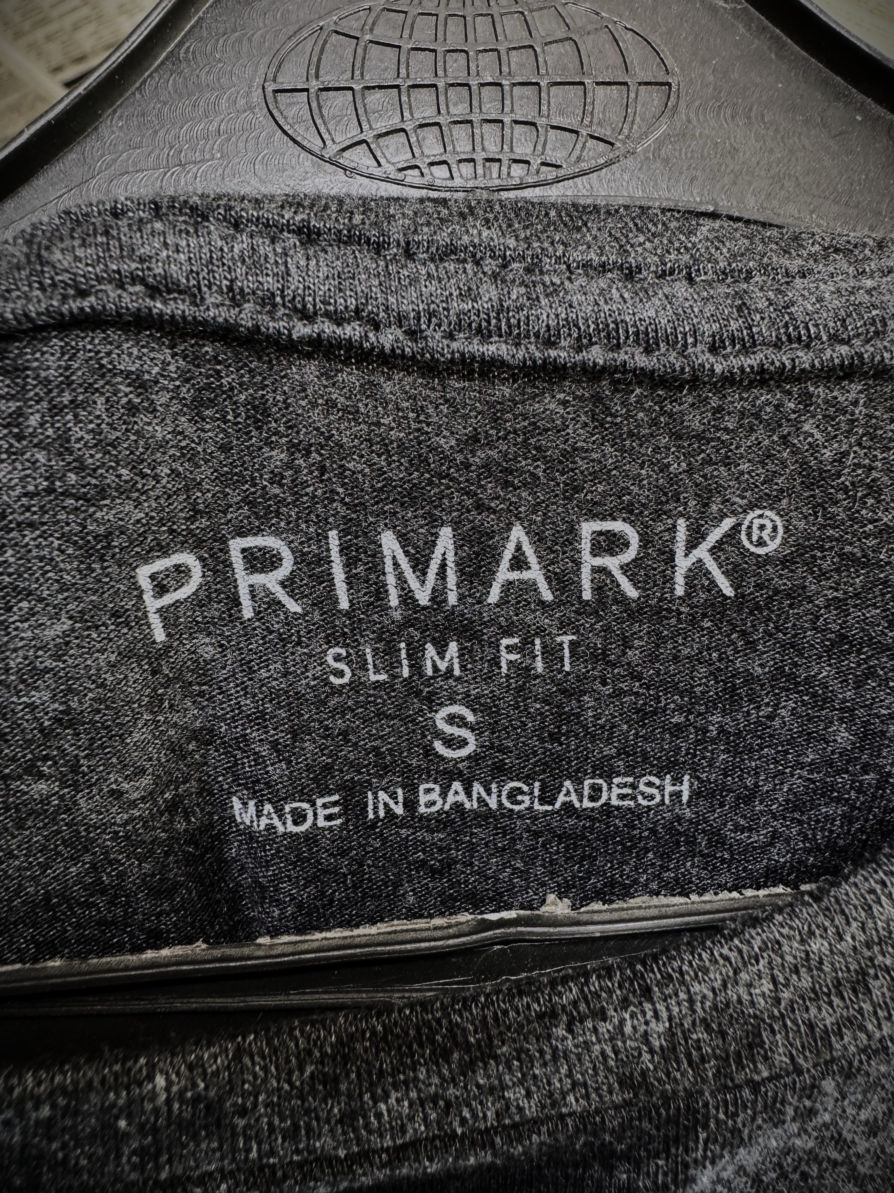 Primark® Small | Chest: 19" | Charcoal | T-Shirt | Cotton - Elastane | 3417 - Genuine Maal