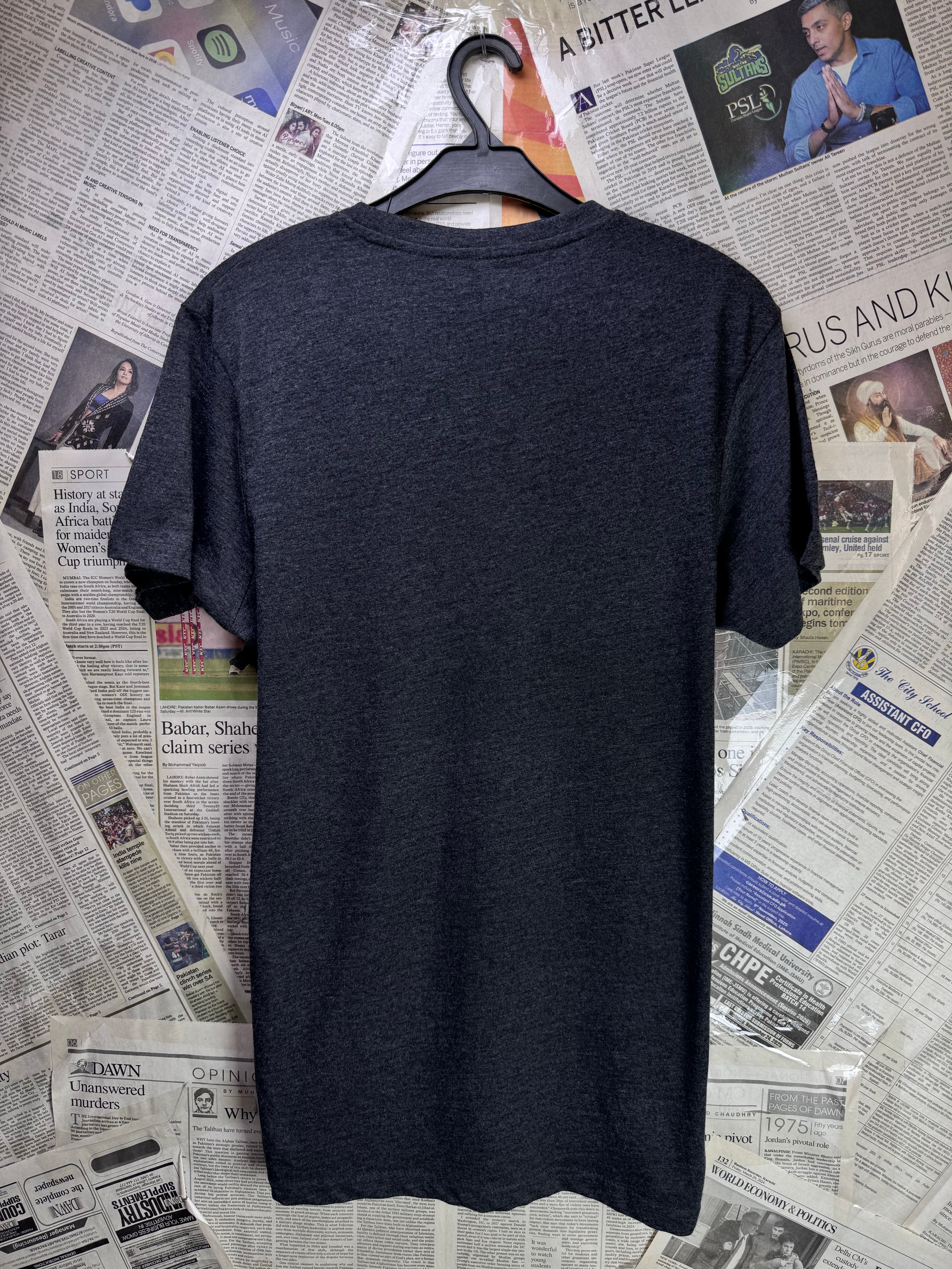 Primark® Small | Chest: 19" | Charcoal | T-Shirt | Cotton - Elastane | 3417 - Genuine Maal