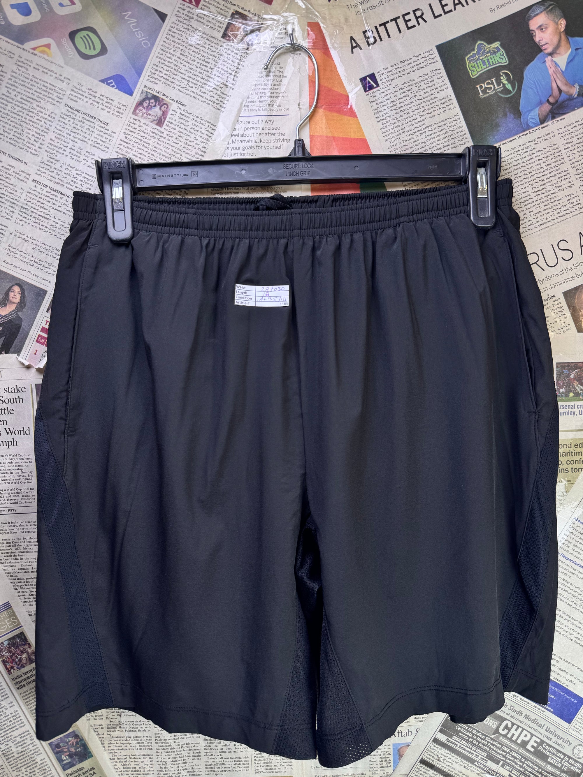Souluxe® Waist: 28" to 30" | Black | Gym Shorts | Poly - Elastane | 1185 - Genuine Maal